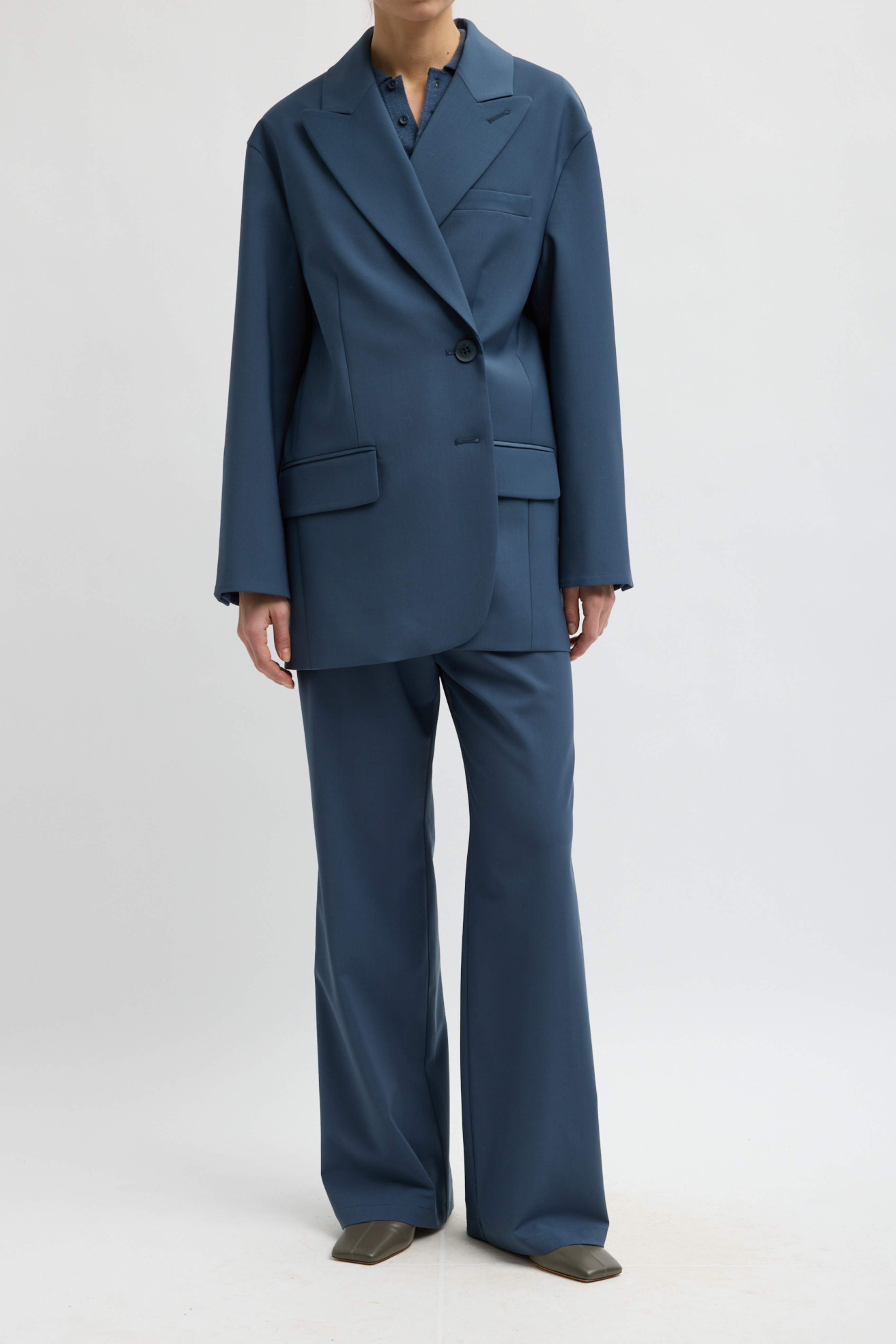 Tropical Wool Liam Blazer - Blue Fog