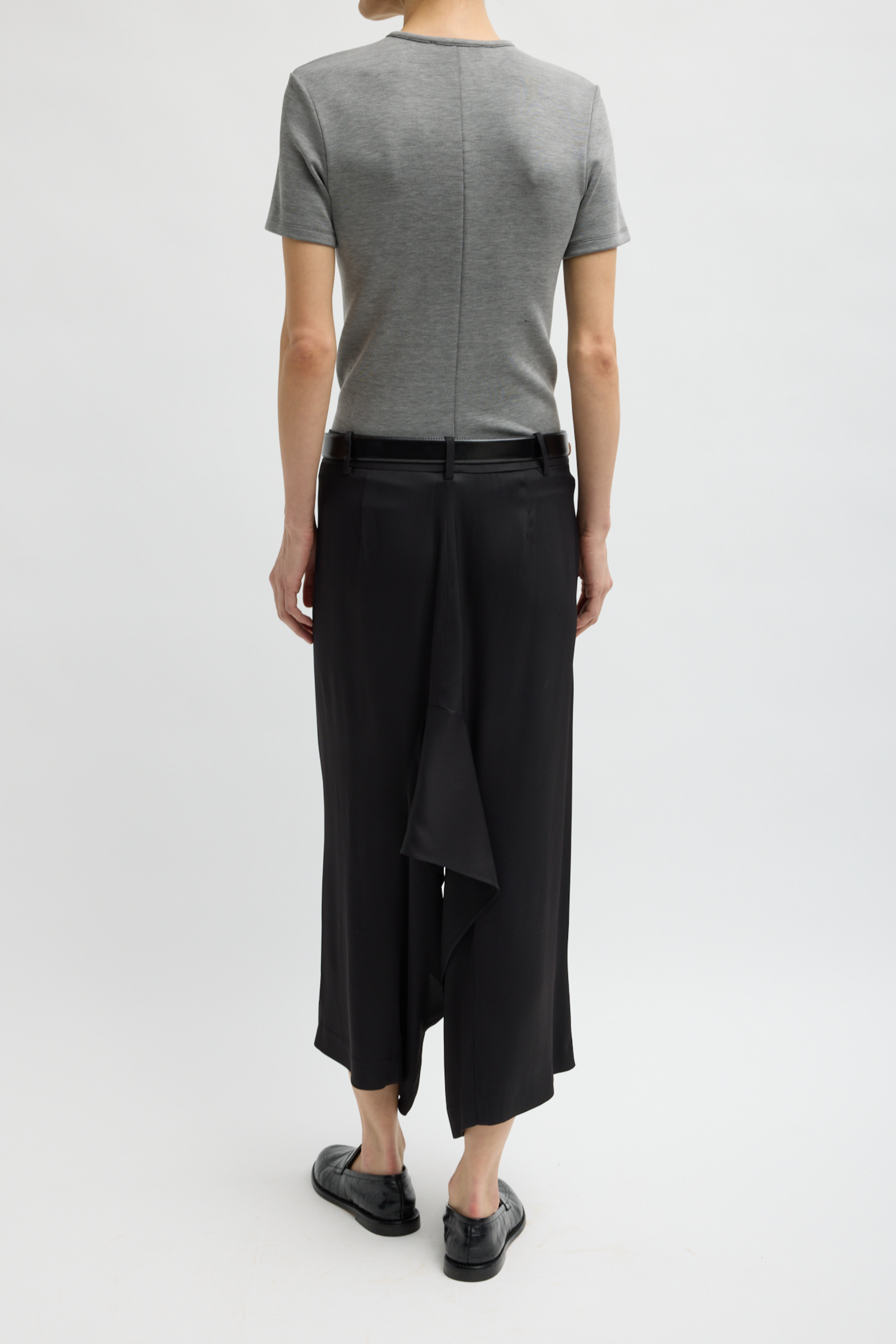 Feather Weight Viscose Neoprene Short Sleeve T - Grey