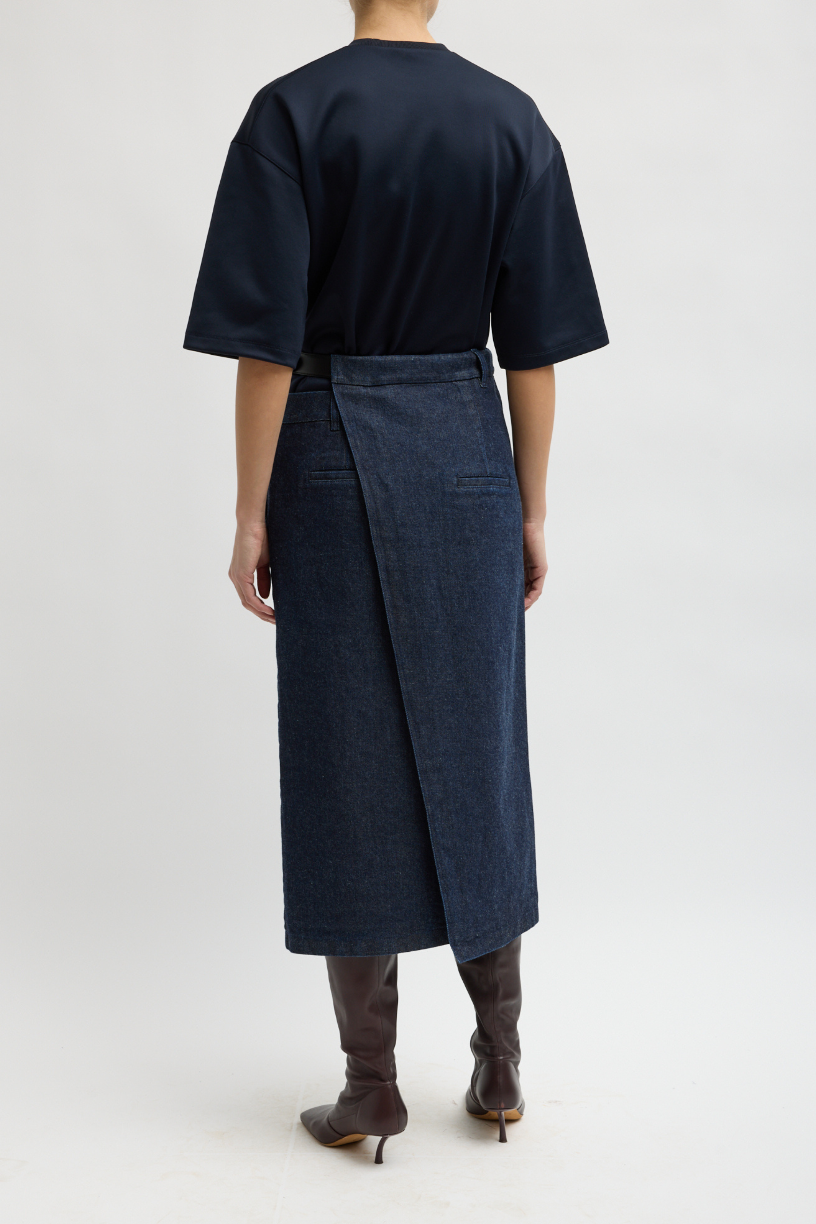 Indigo Denim Double Apron Skirt