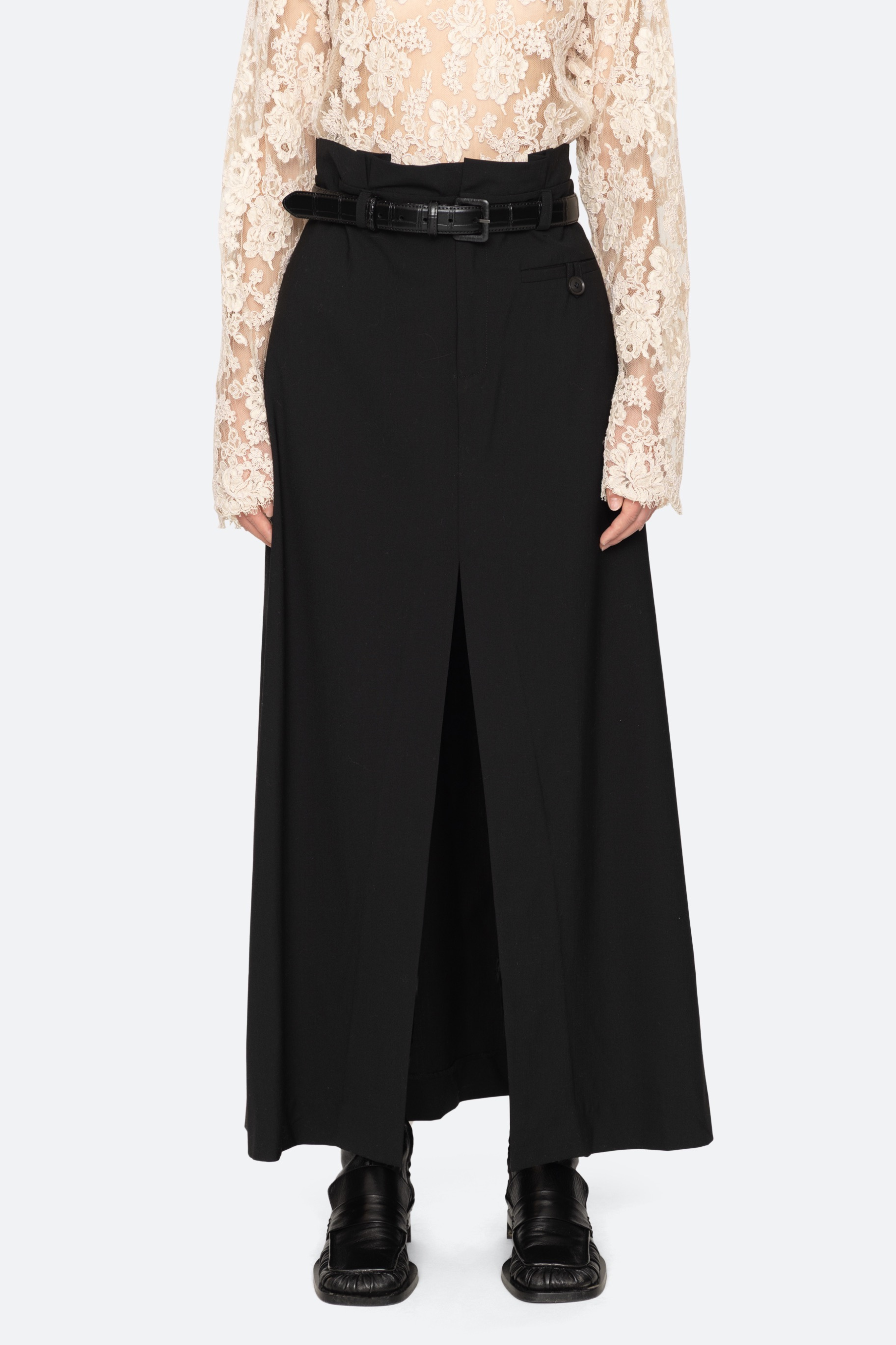 Remi Tropical Maxi Skirt With Belt