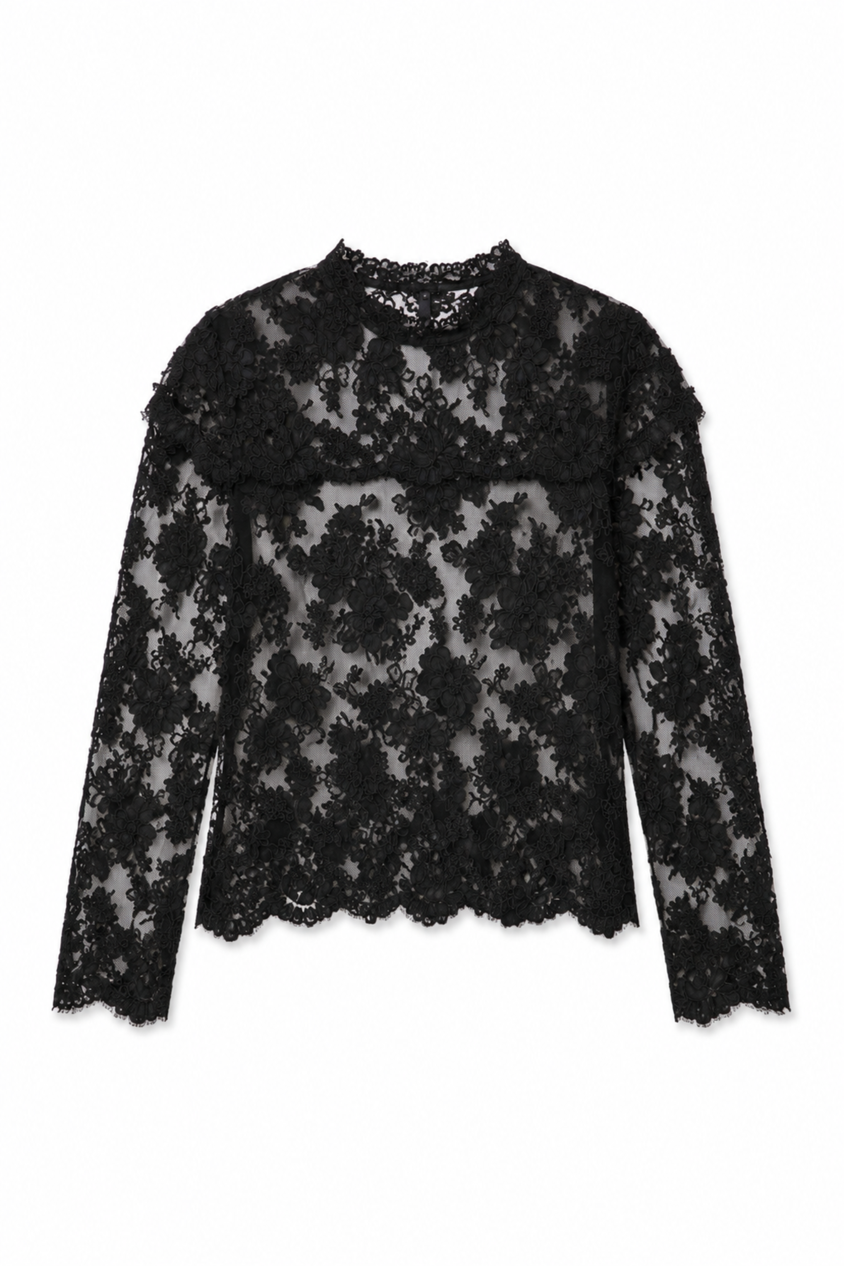 Kirra Lace Longsleeve Tie Neck Top