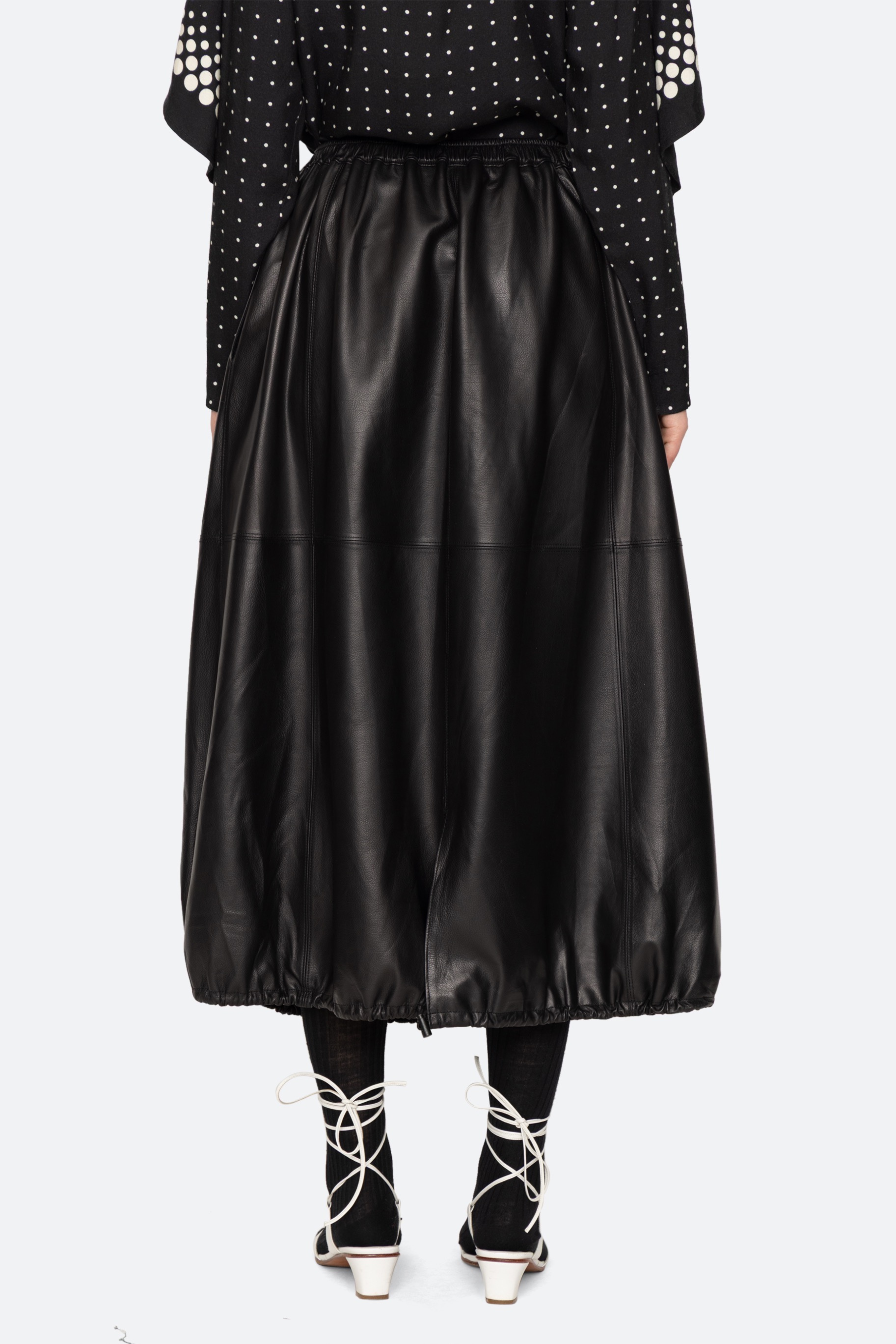 Caitlin Leather Midi Skirt