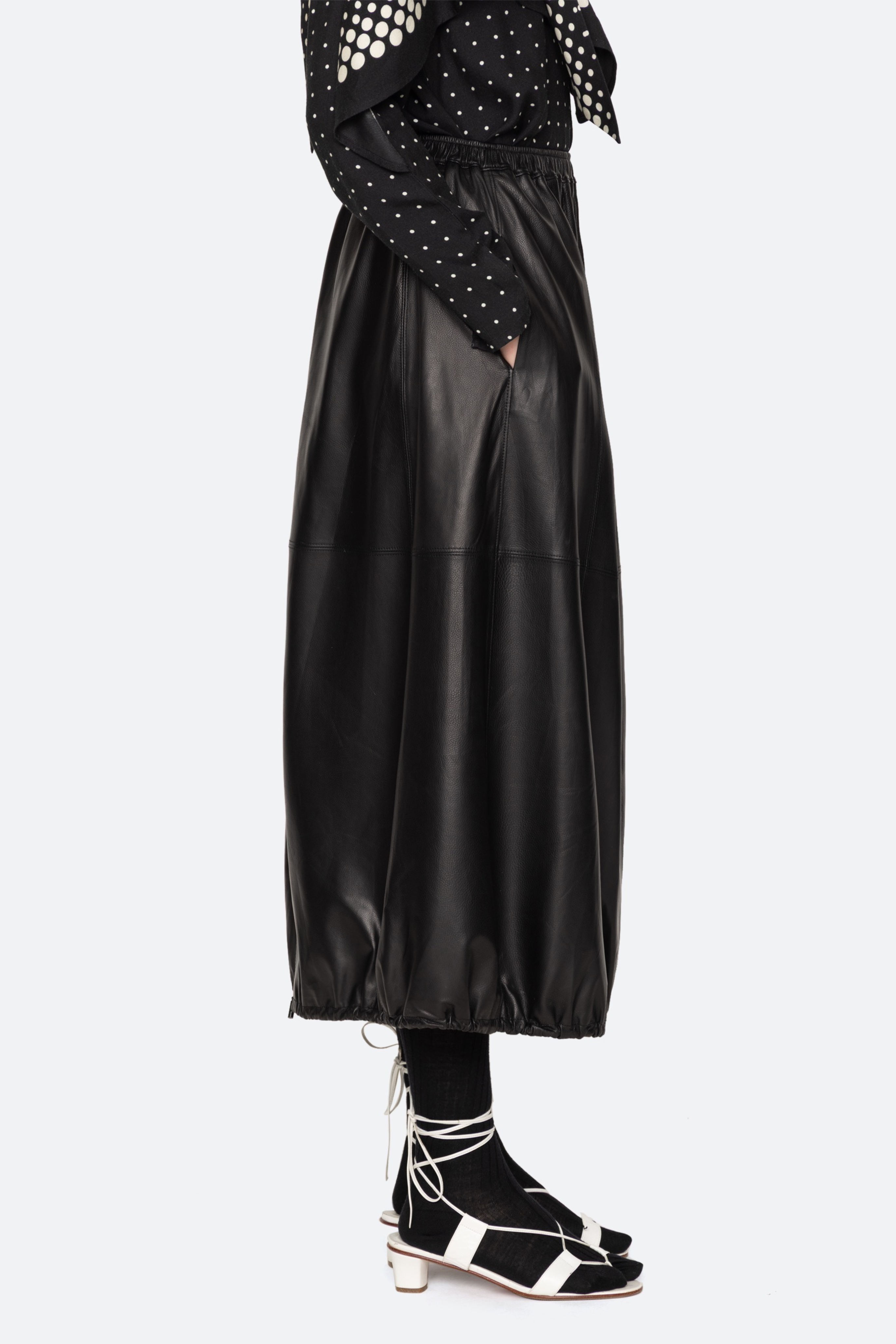 Caitlin Leather Midi Skirt