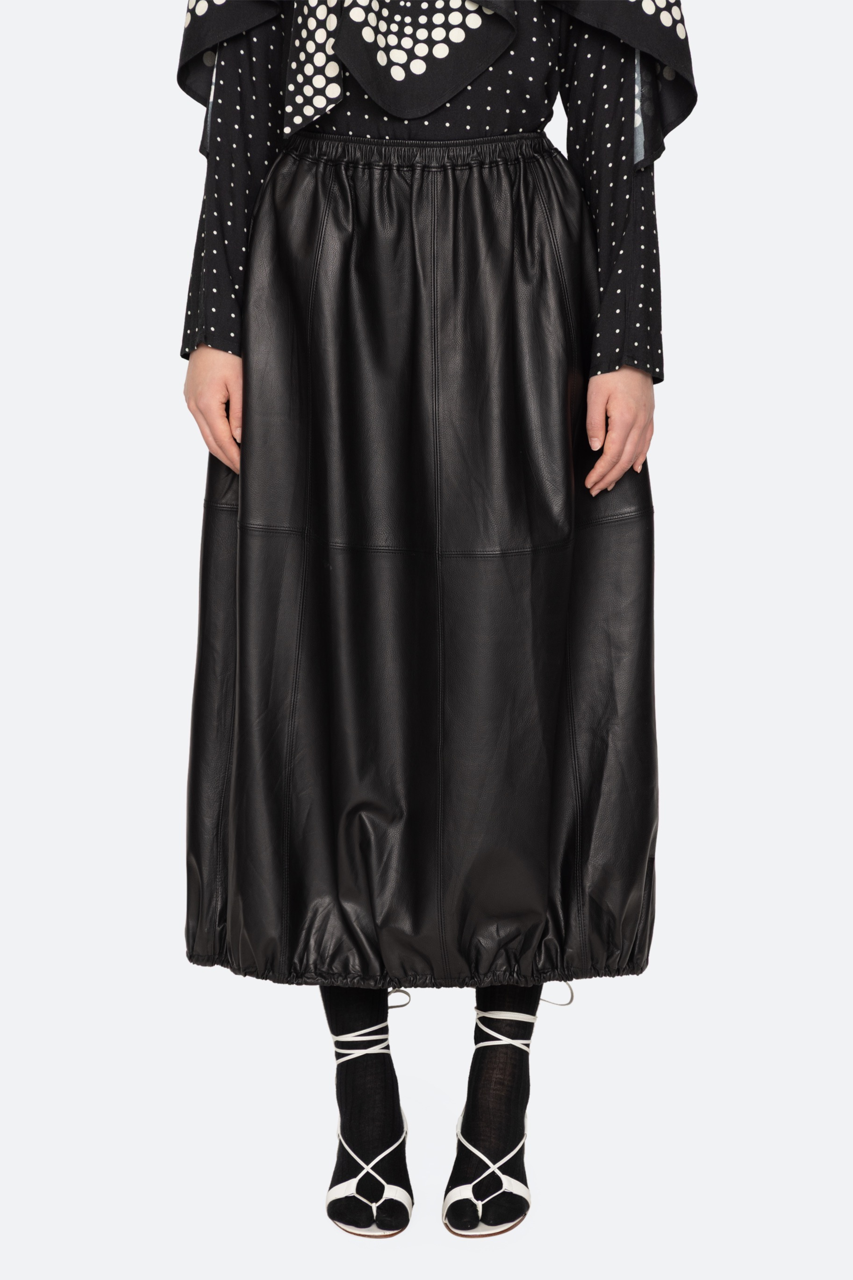 Caitlin Leather Midi Skirt