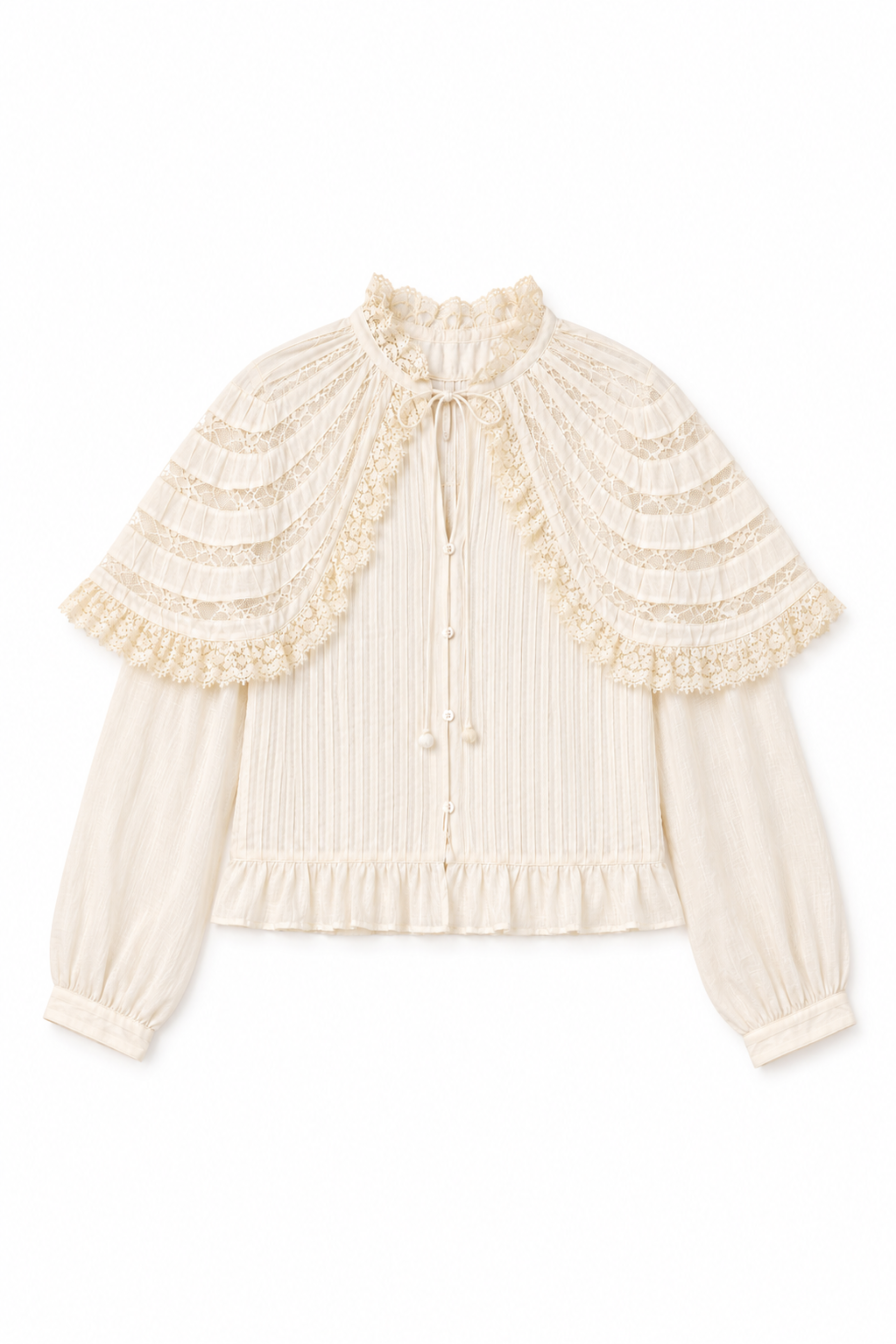 Margaret Solid Capelet Long Sleeve Top