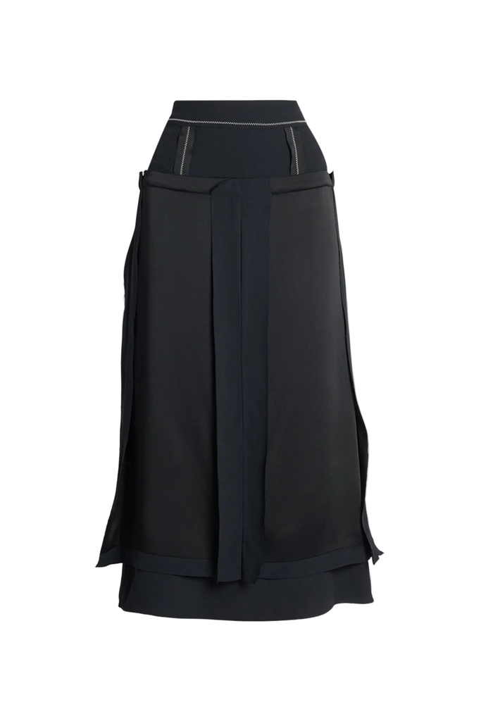 Satin Cady Midi Skirt