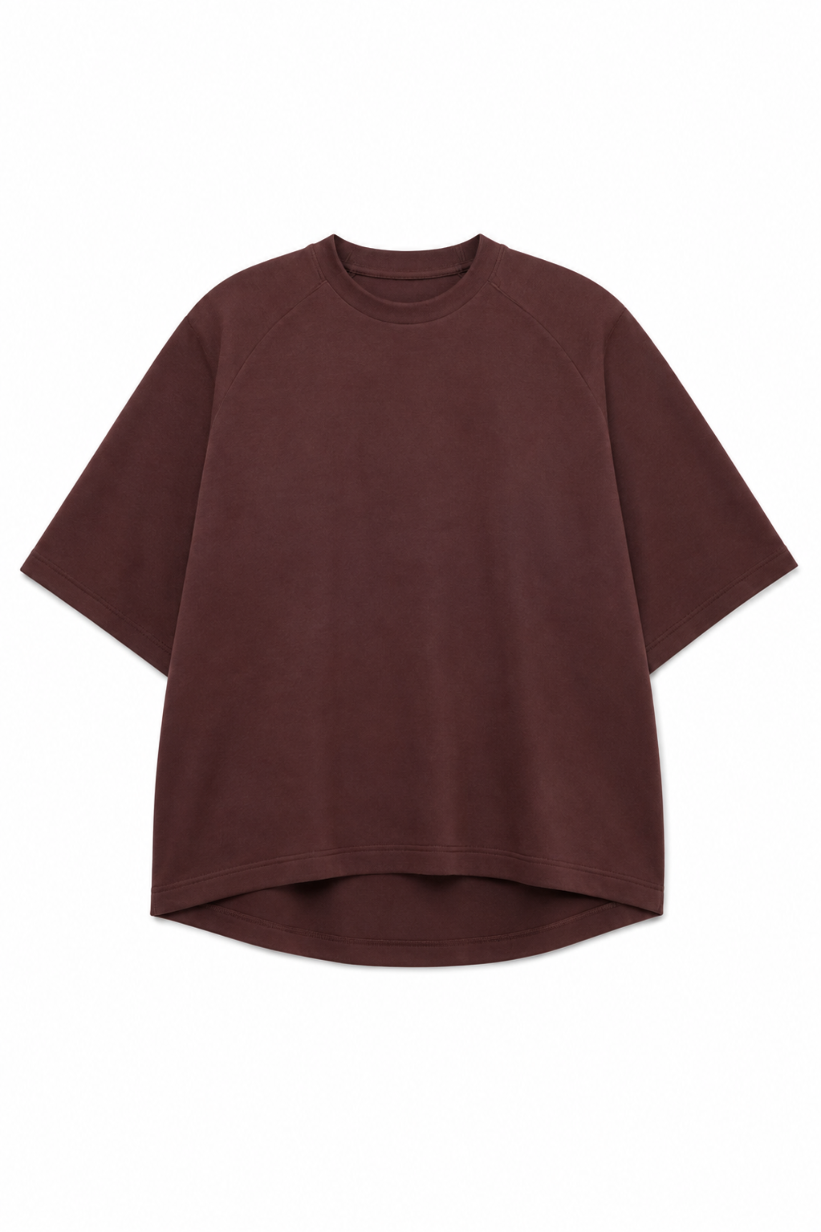 Feather Weight Viscose Neoprene Baseball T-shirt - Bordeaux