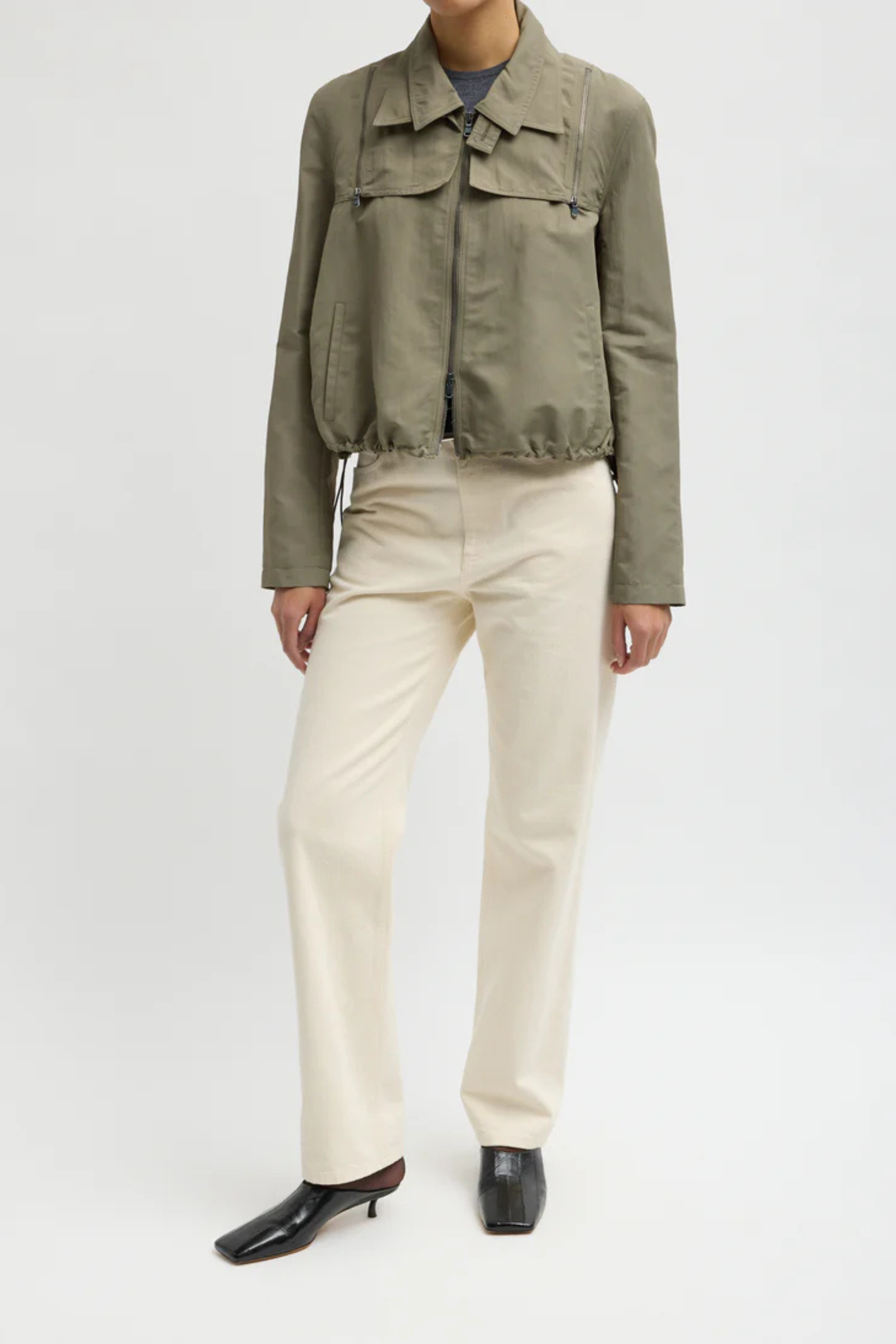 Techy Twill Trapeze Anorak Bomber - Dark Hazelnut
