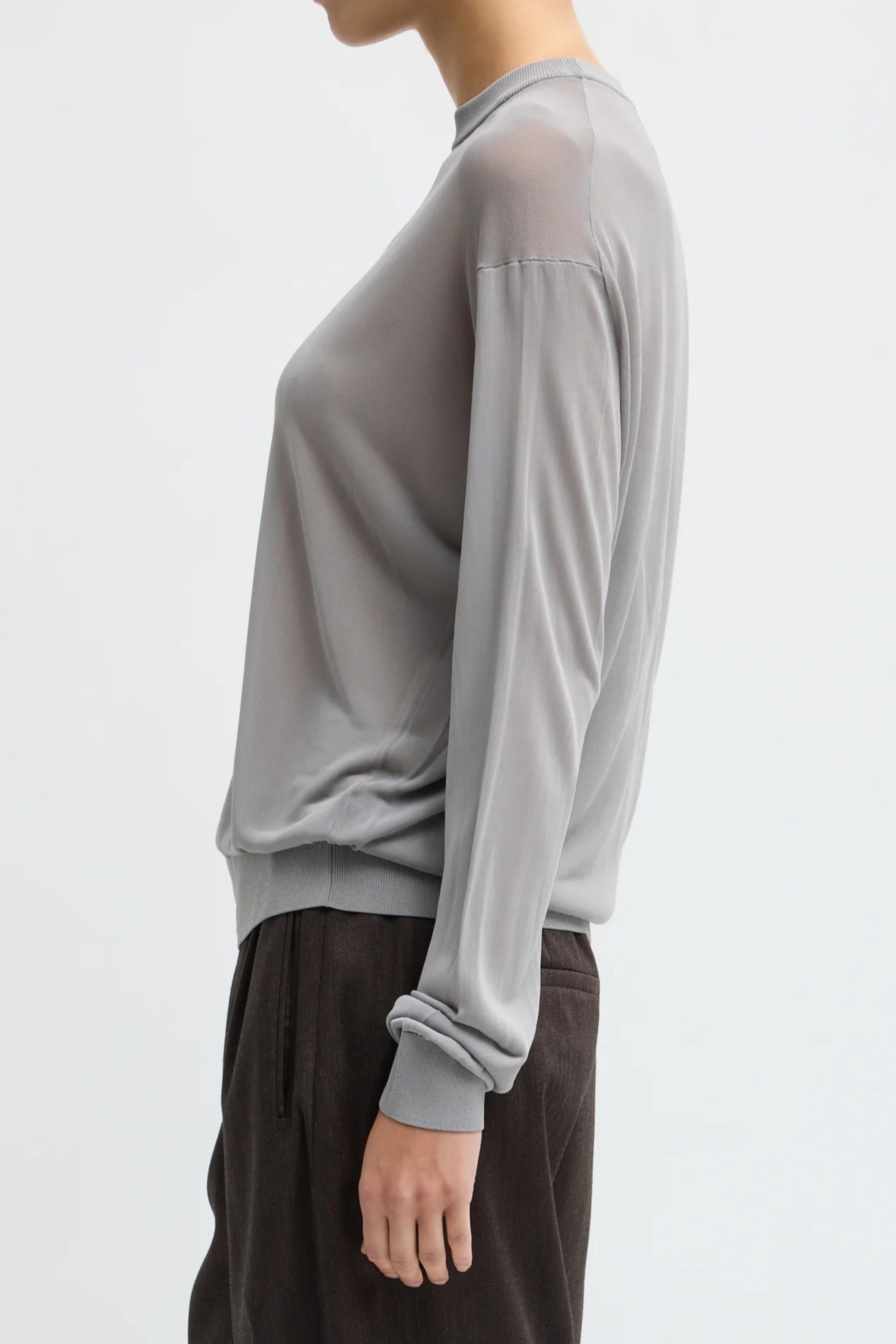 Slinky Viscose Perfect Mens Pullover - Grey