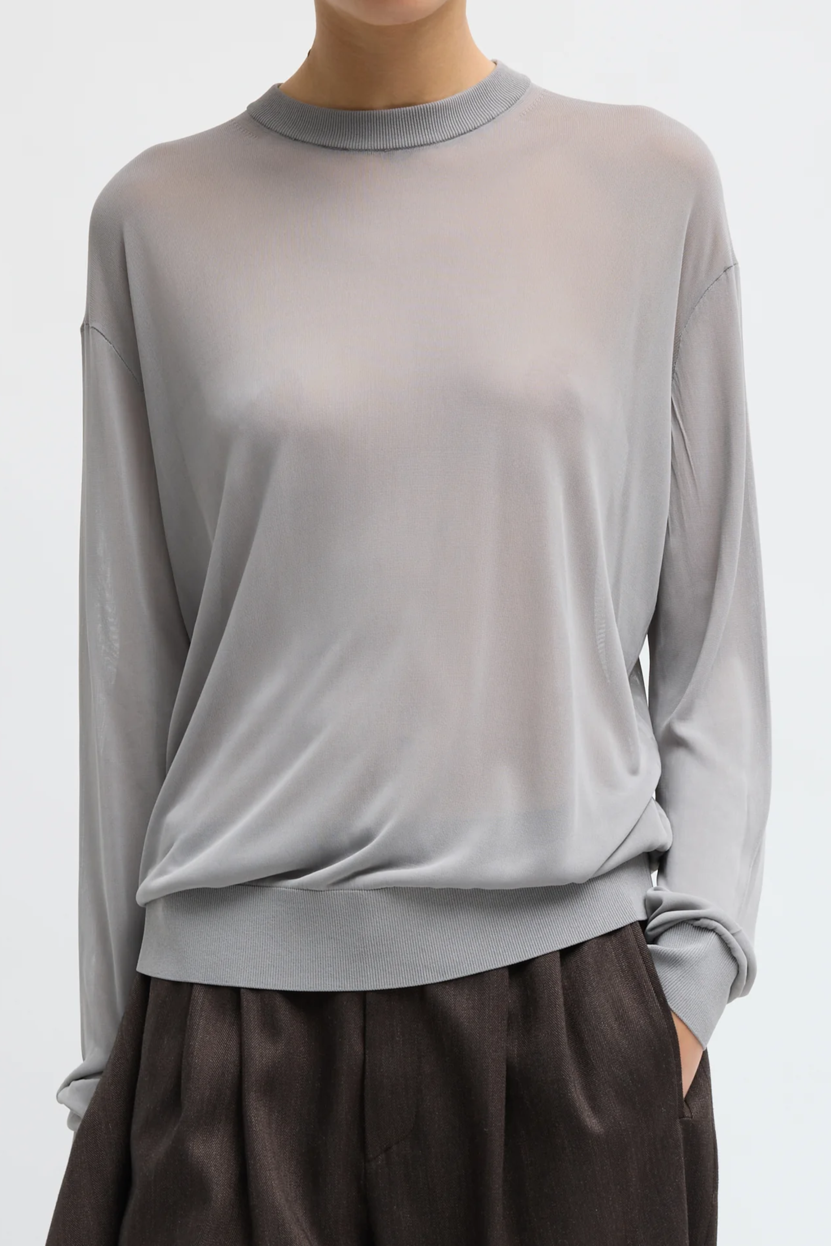 Slinky Viscose Perfect Mens Pullover - Grey