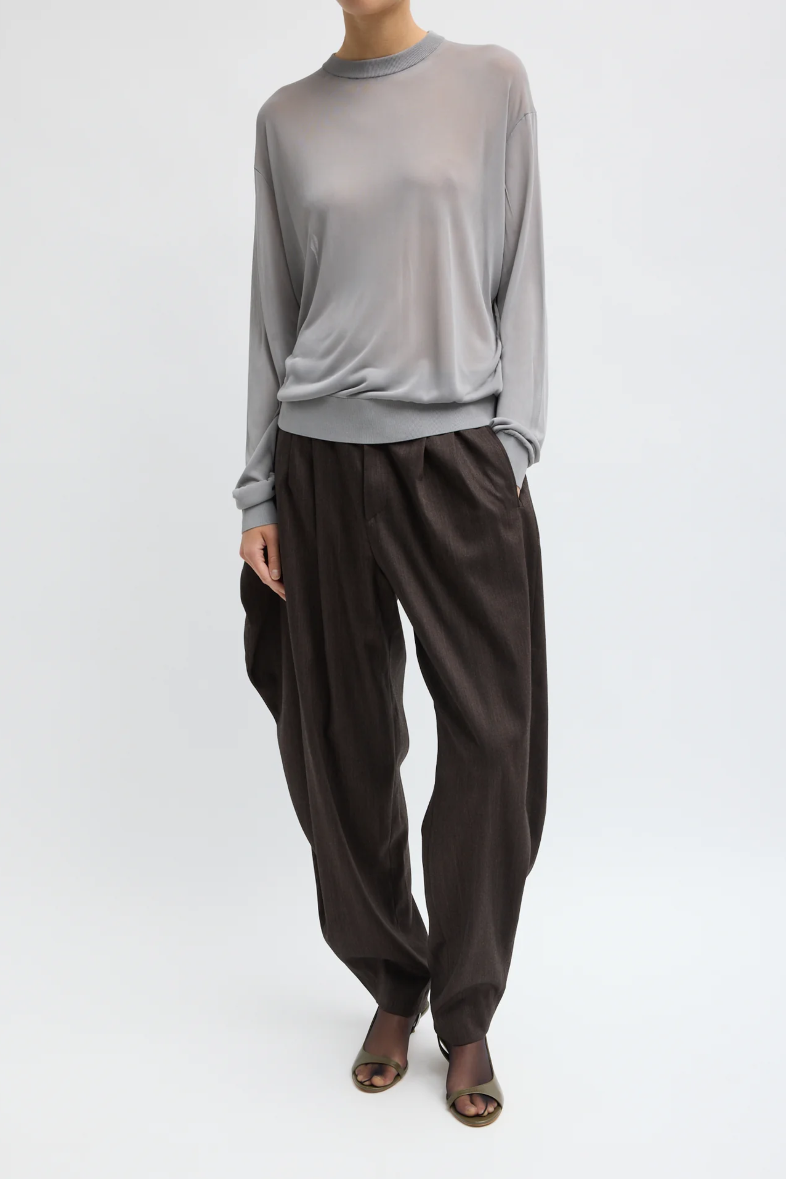 Slinky Viscose Perfect Mens Pullover - Grey