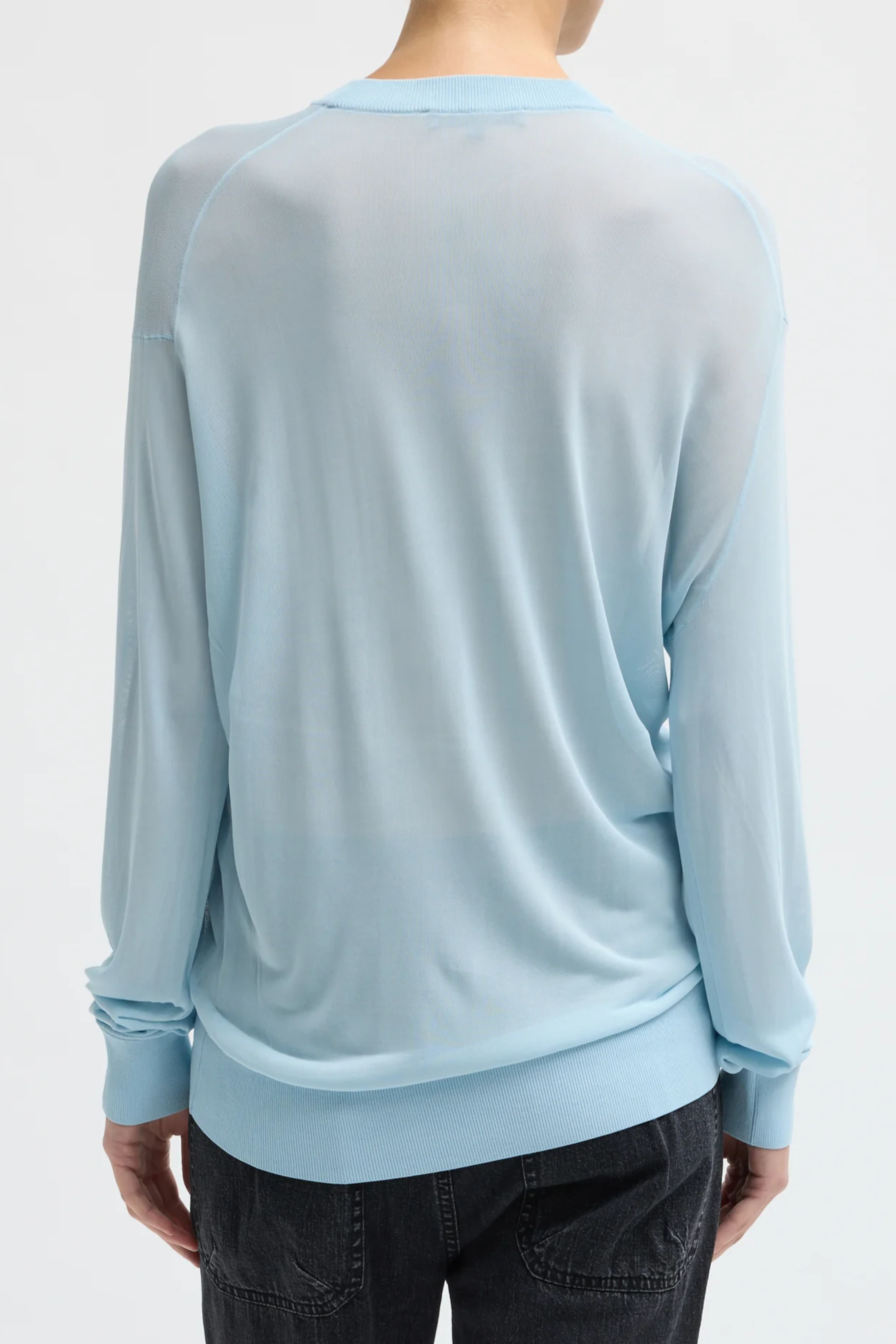 Slinky Viscose Perfect Mens Pullover - Baby Blue
