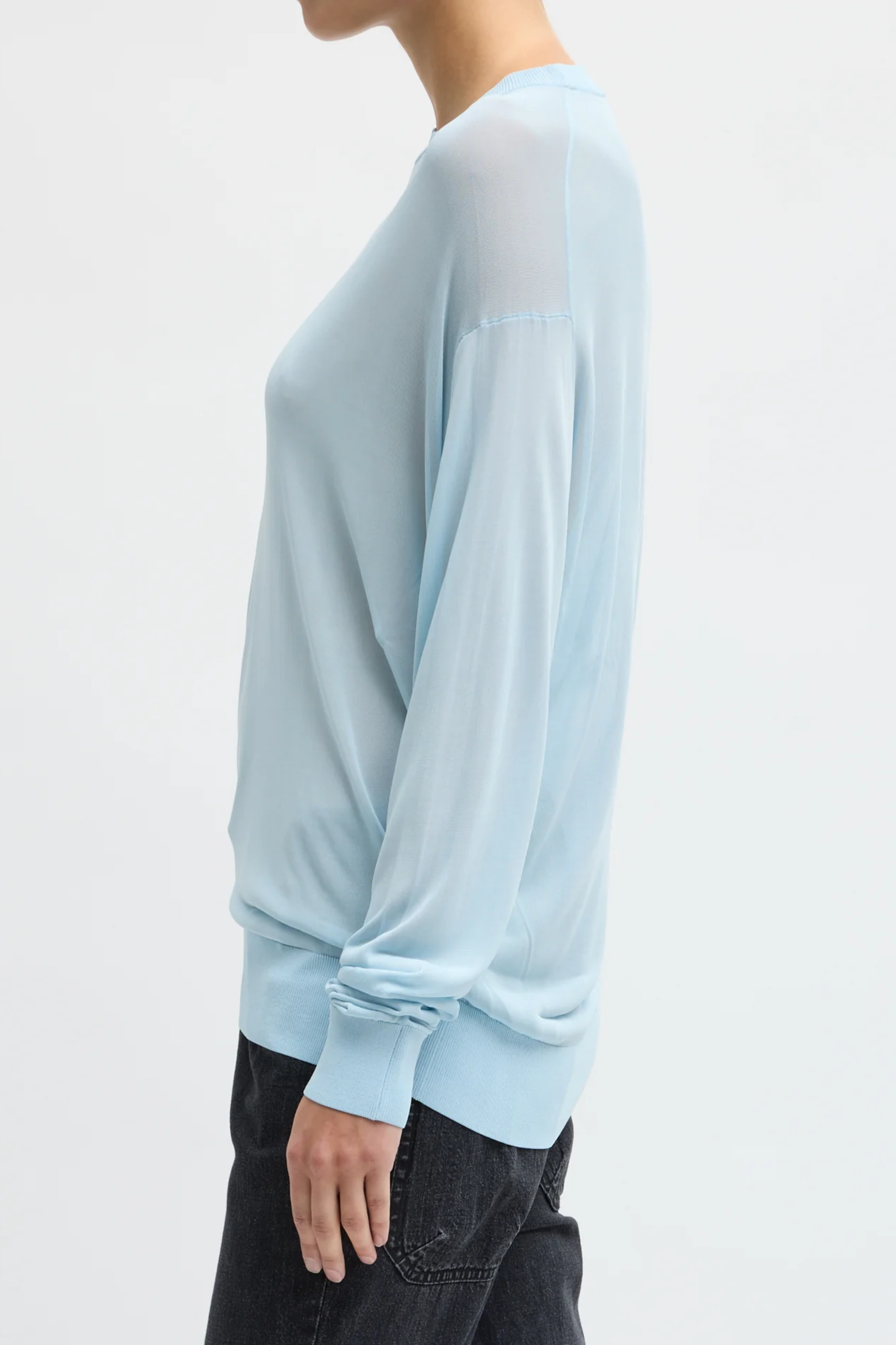 Slinky Viscose Perfect Mens Pullover - Baby Blue