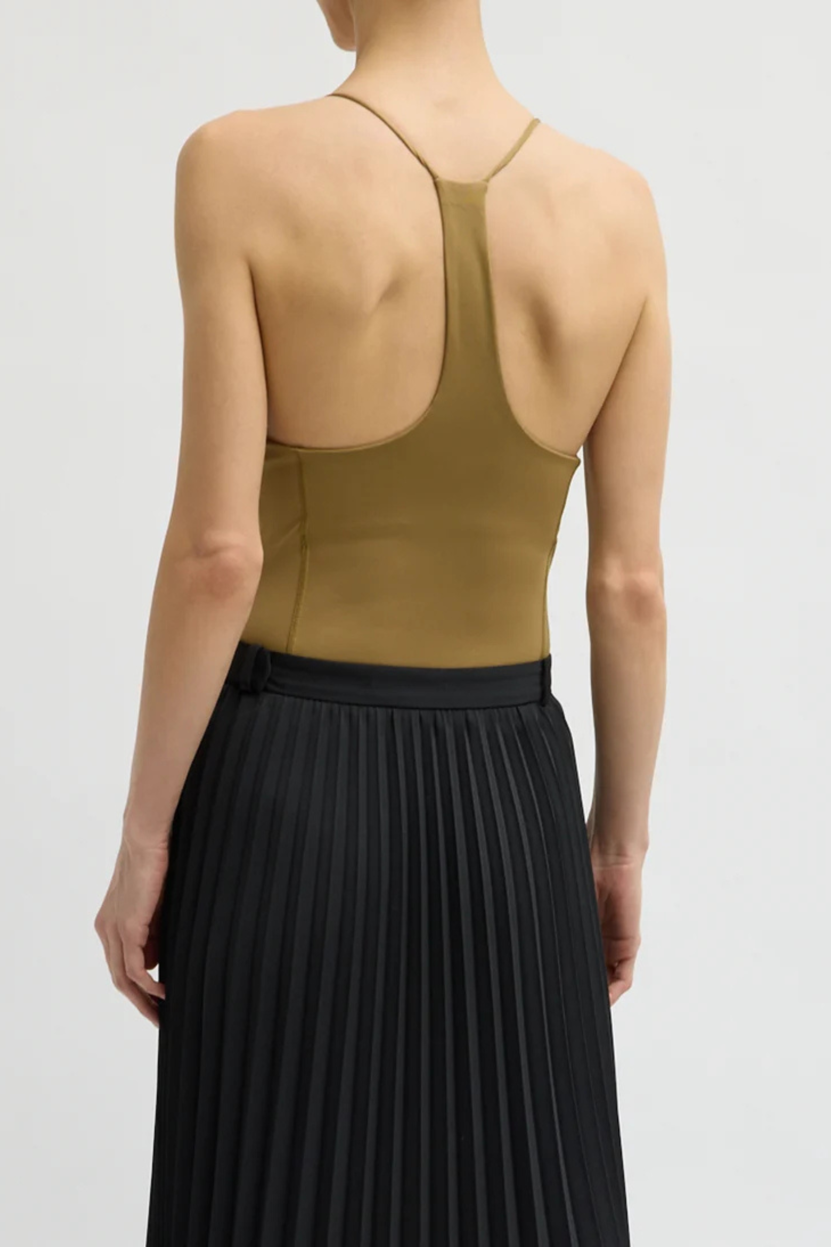 Stretch Light Weight Tech Knit Strappy Racerback - Tan