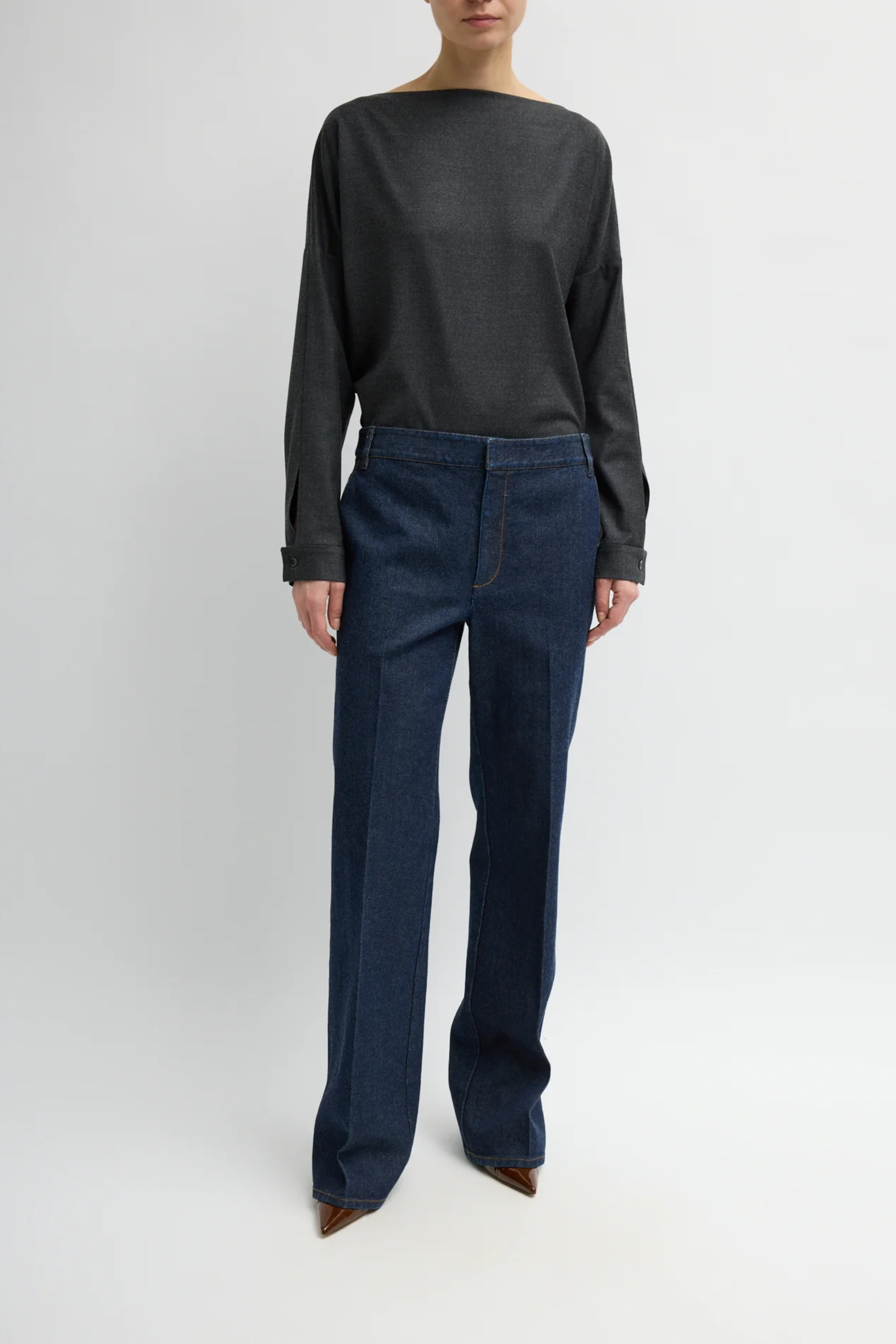 Indigo Denim Pat Trouser Jean - Dark Denim