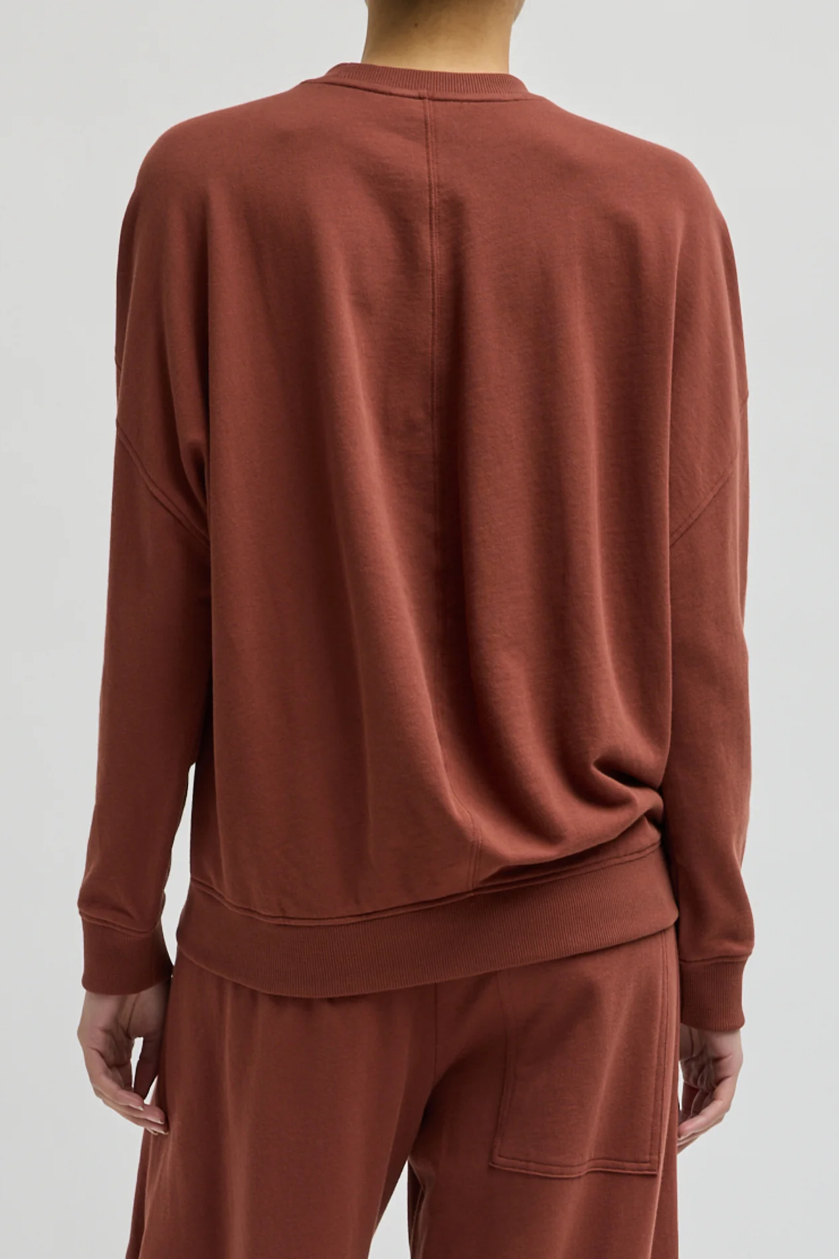 Light Weight Sweatshirting Crewneck Sweatshirt - Red Clay