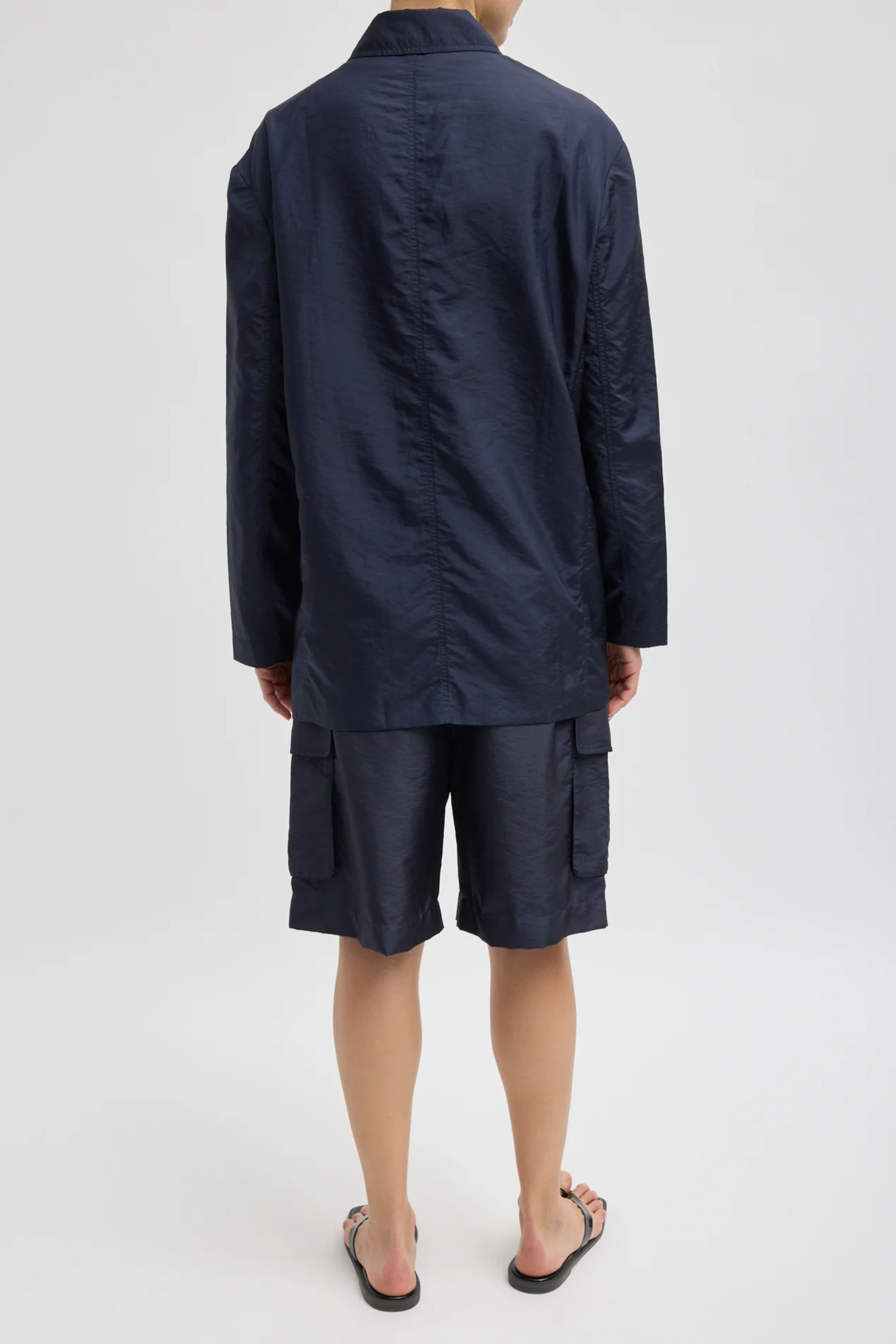 Crispy Nylon Liam Blazer - Navy