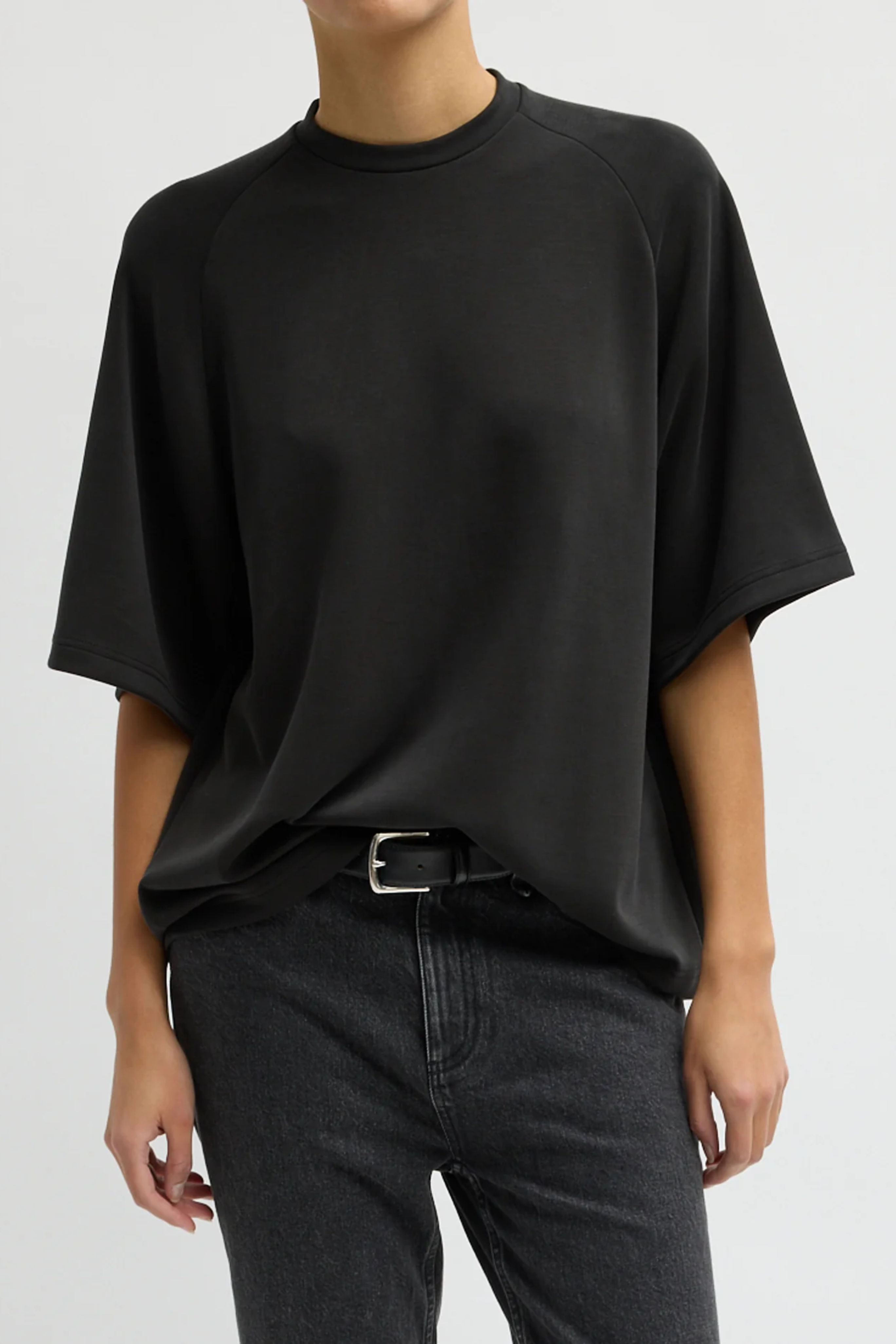 Feather Weight Viscose Neoprene Baseball Shirt - Black