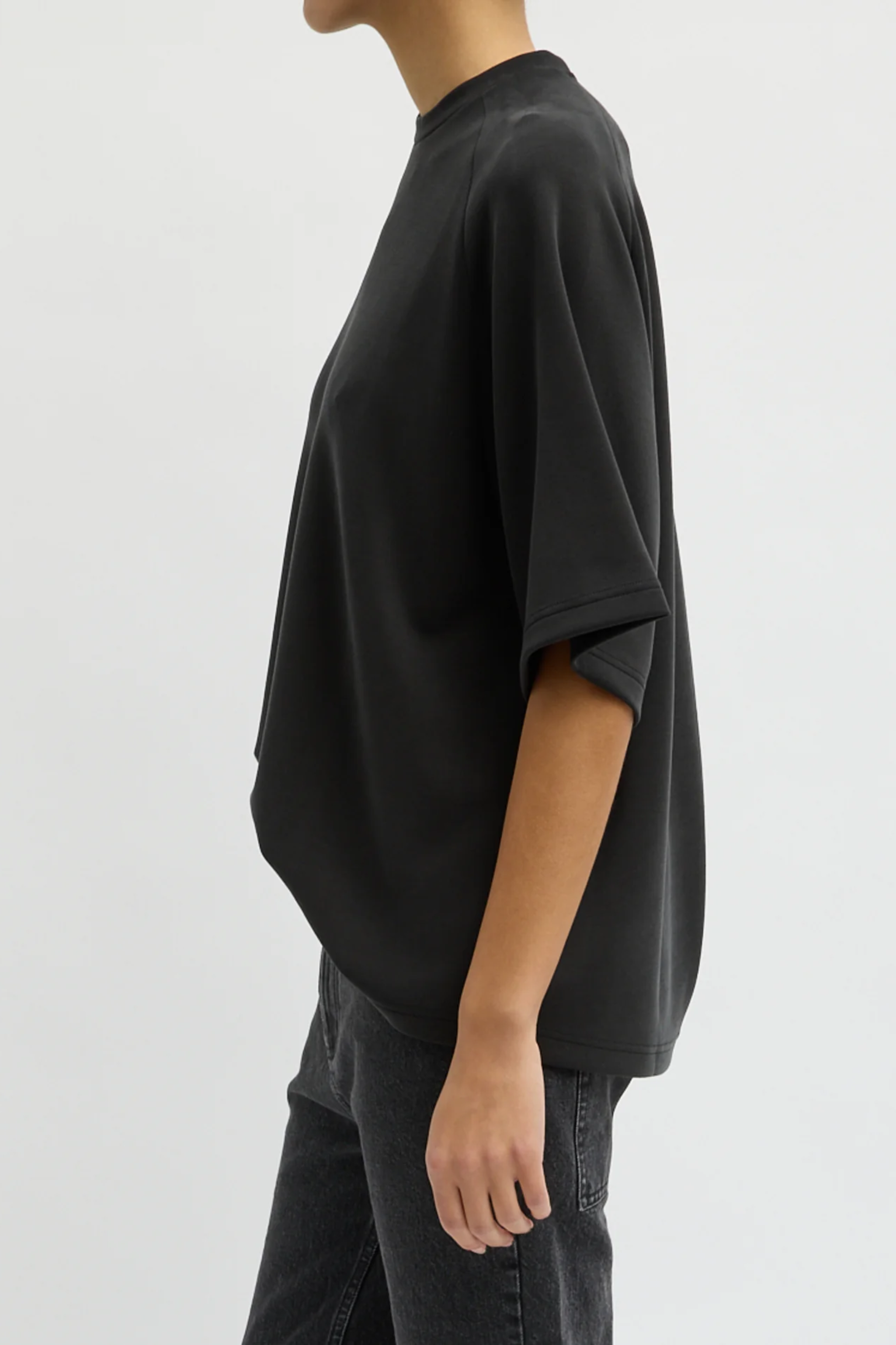 Feather Weight Viscose Neoprene Baseball Shirt - Black