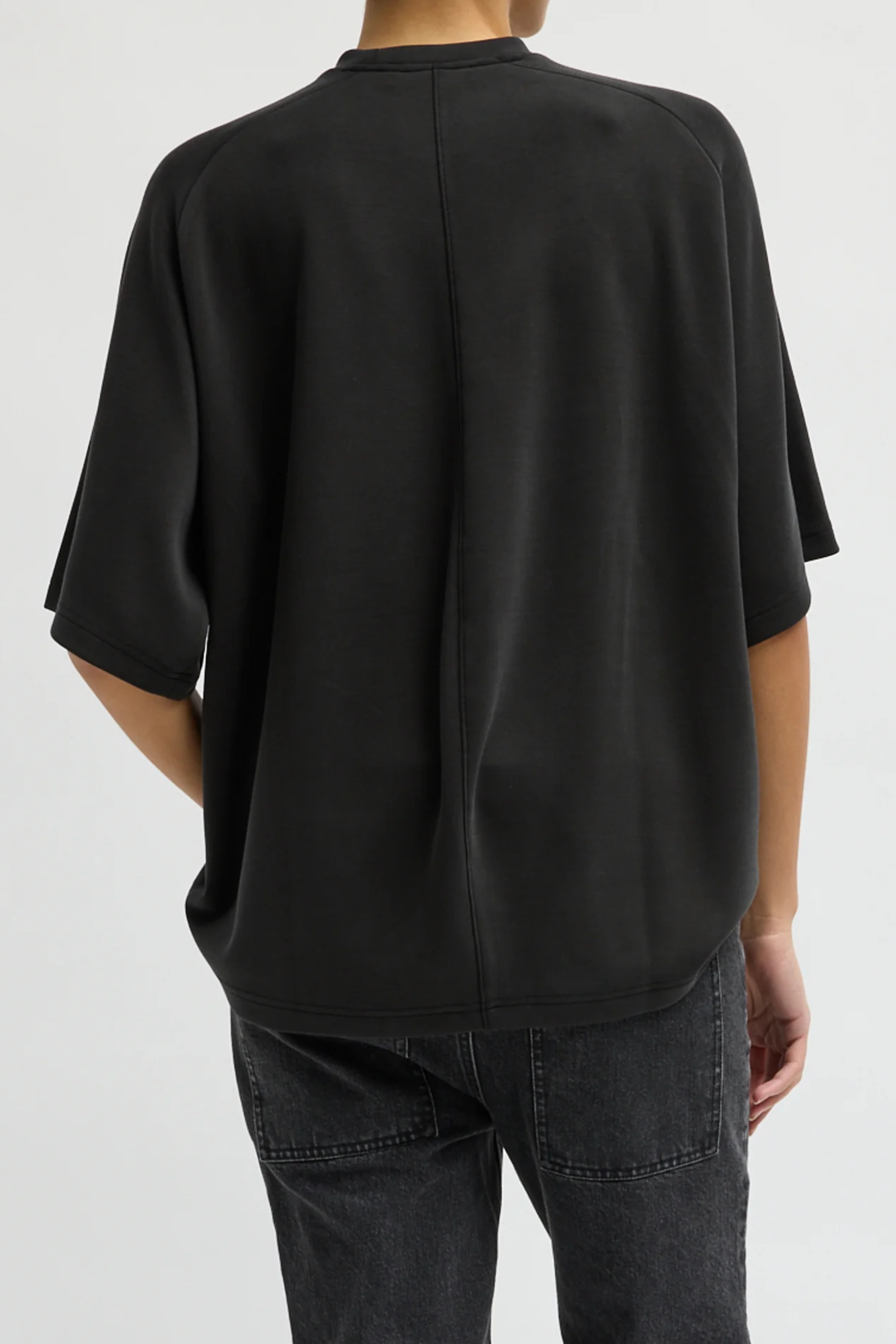 Feather Weight Viscose Neoprene Baseball Shirt - Black