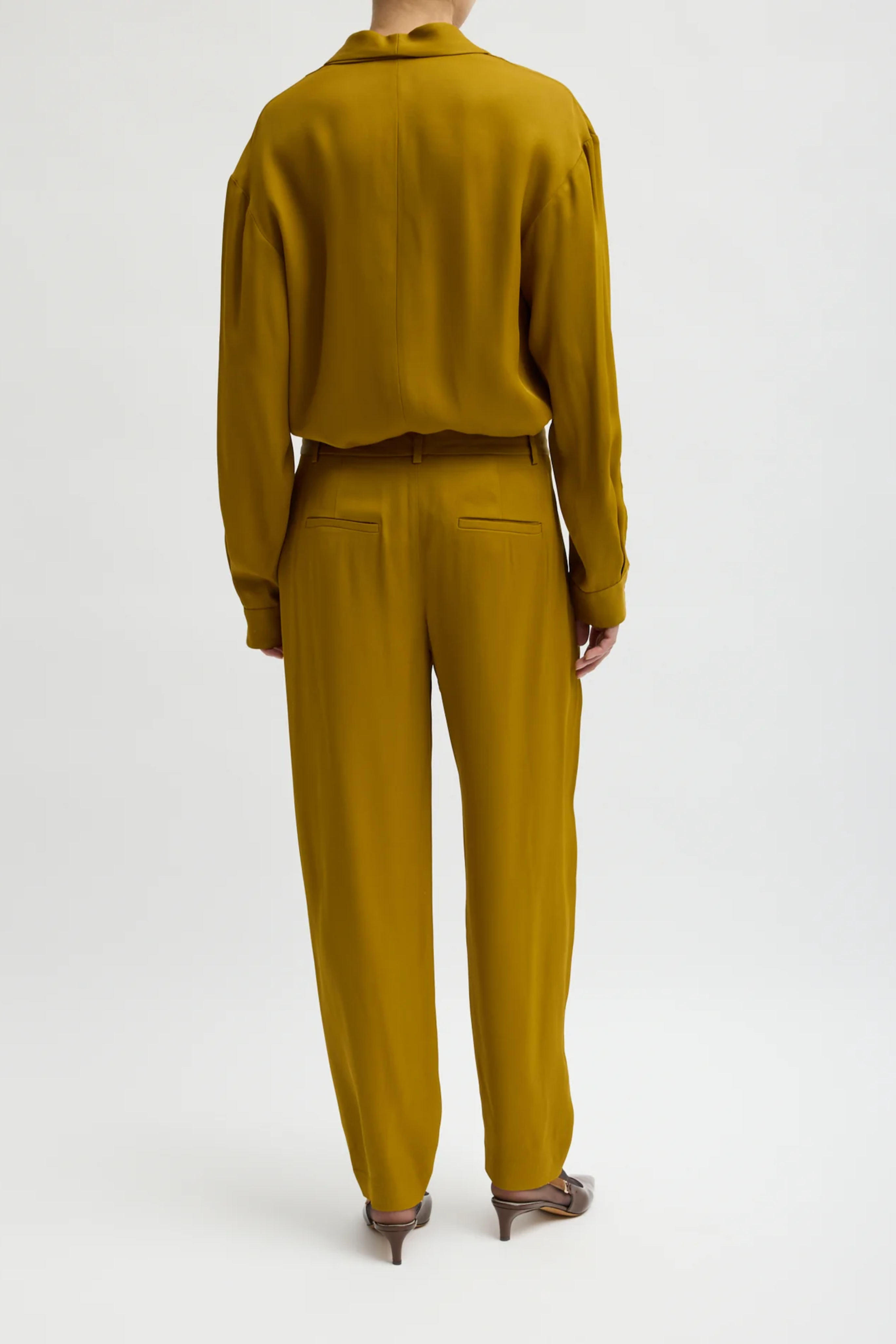 Eco Acetate Viscose Grace Trouser - Mustard