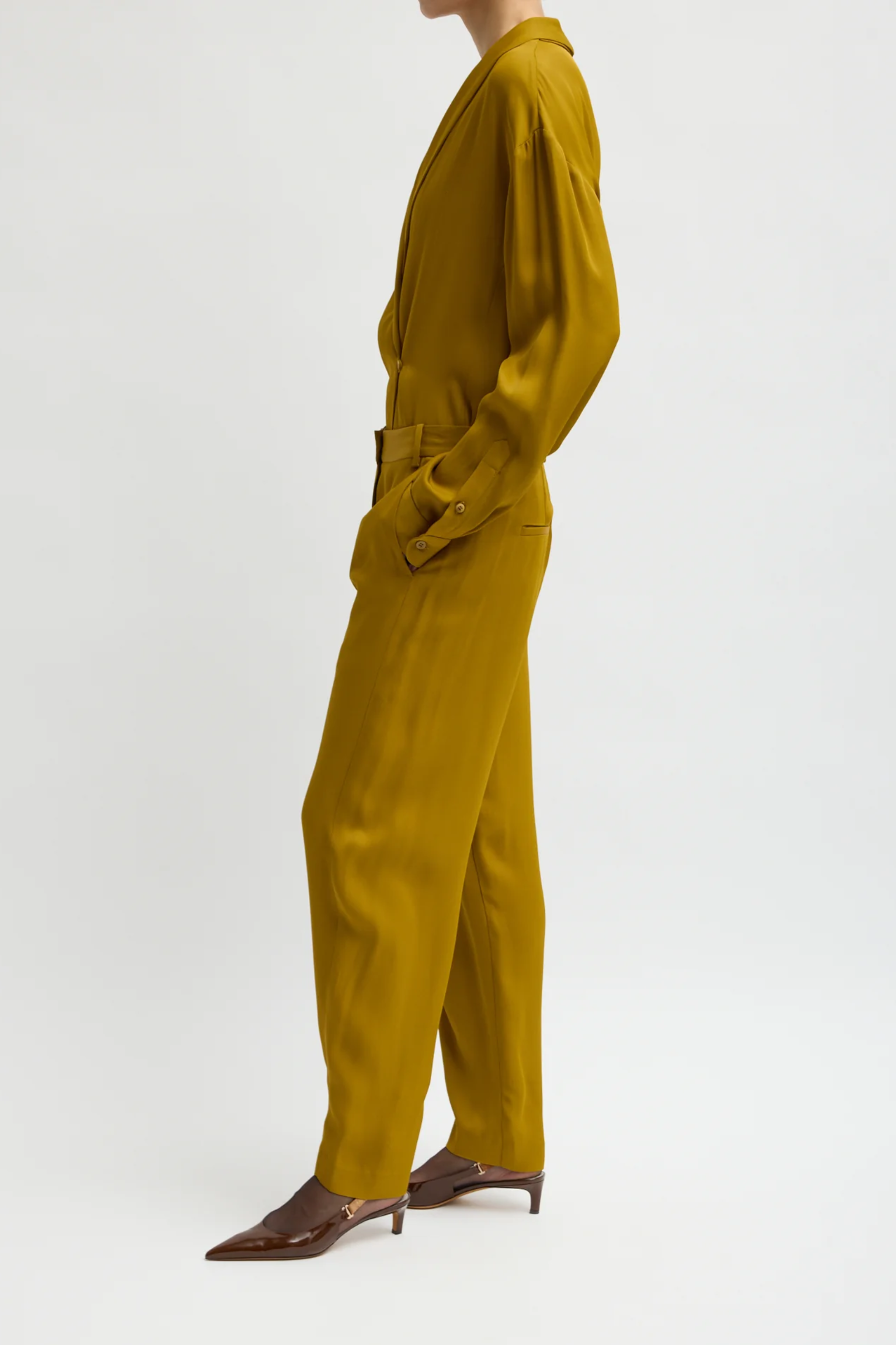 Eco Acetate Viscose Grace Trouser - Mustard