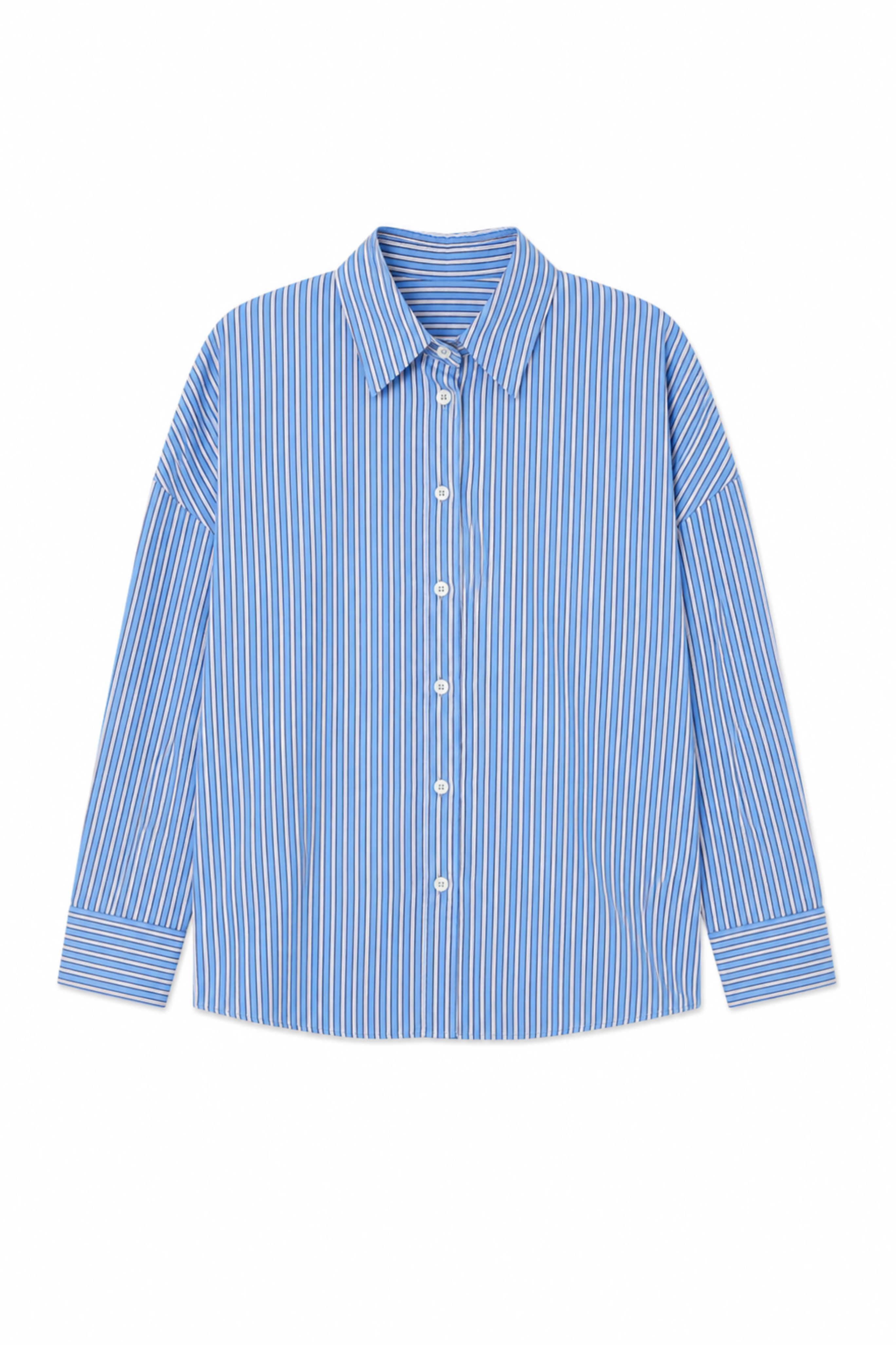 Edmund Lyocell Stripe Oversized Shirt - Blue Multi