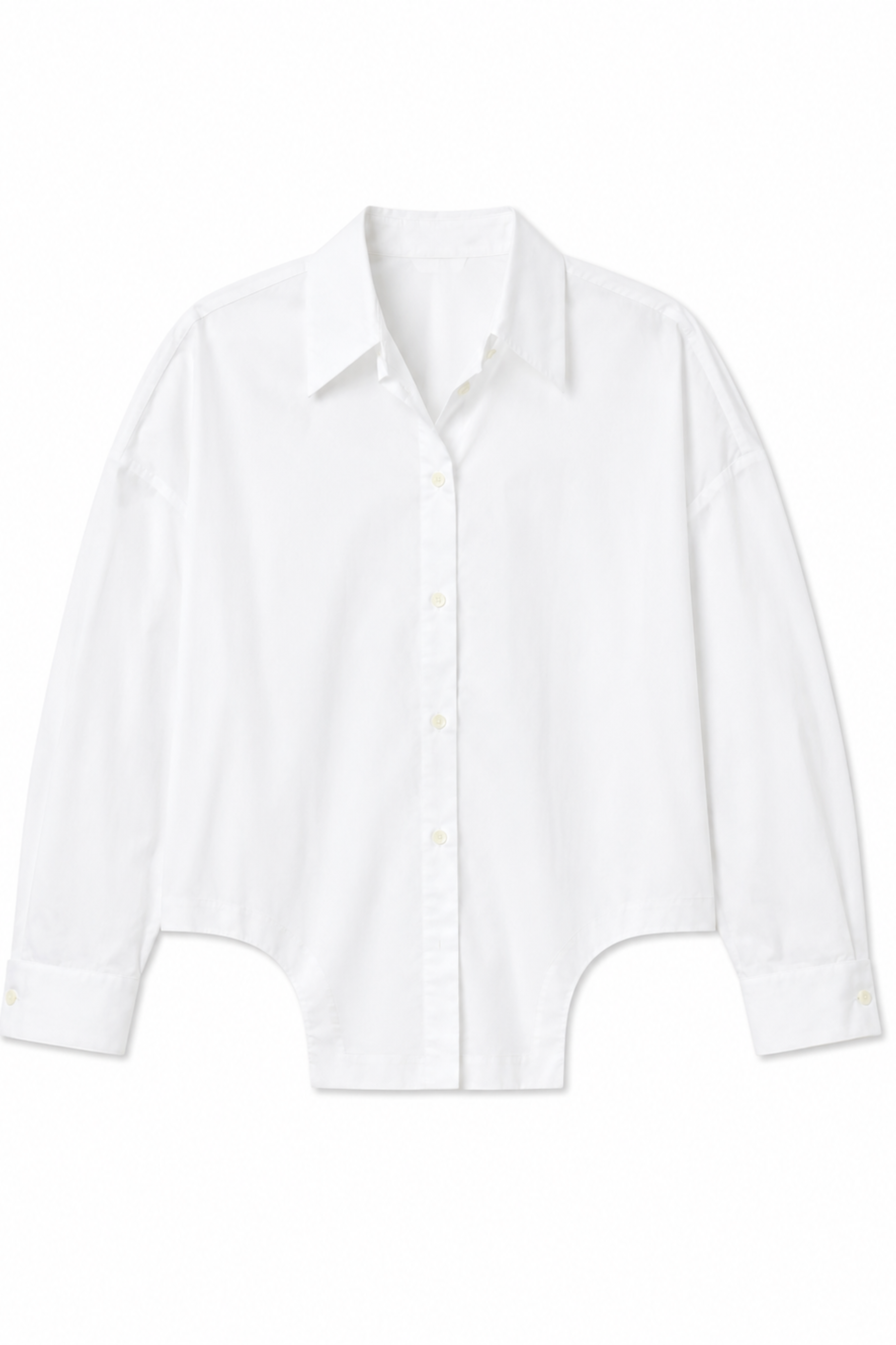 Eco Poplin Easy Shirt With Flap Detail - White