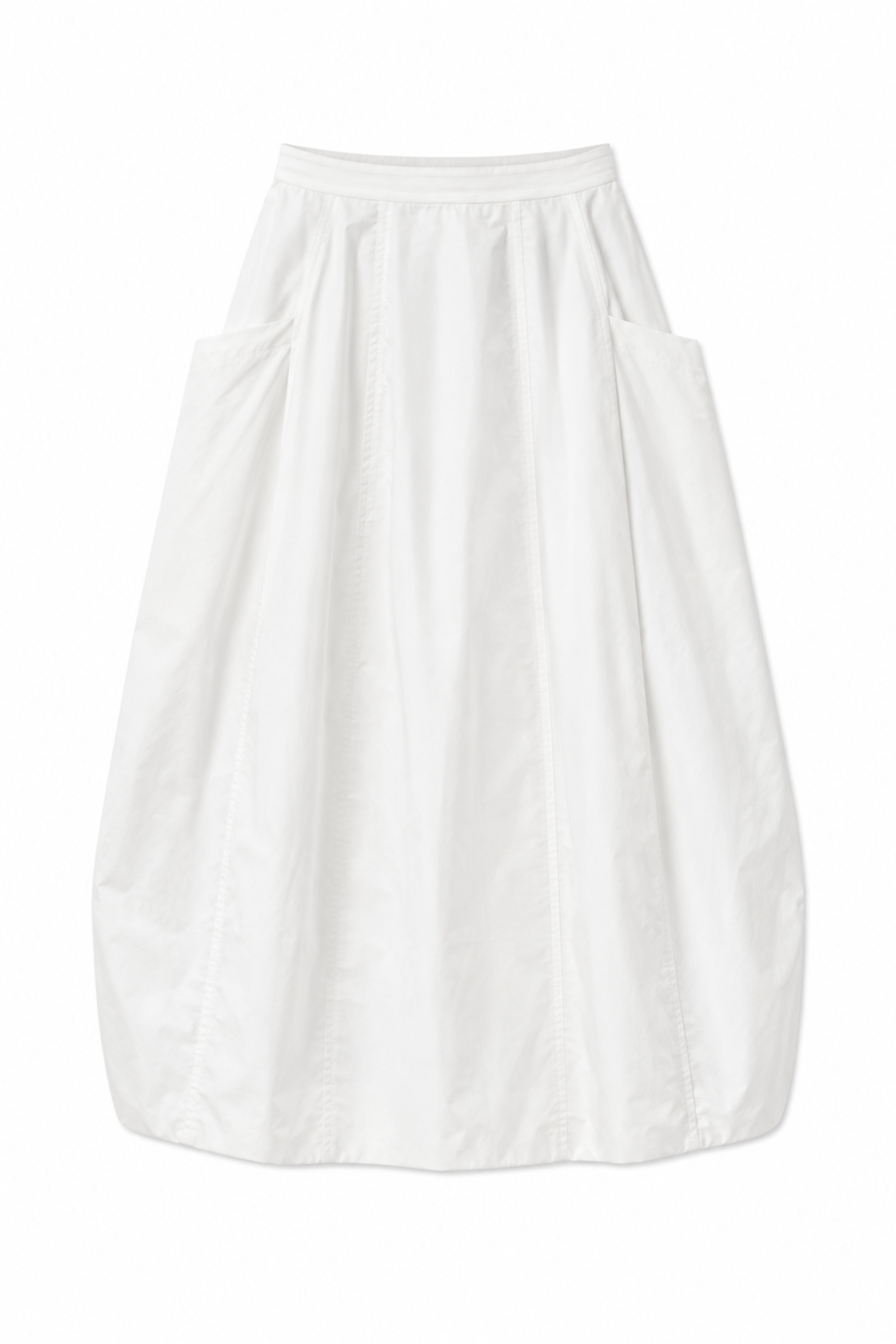 Nylon Lantern Skirt - White