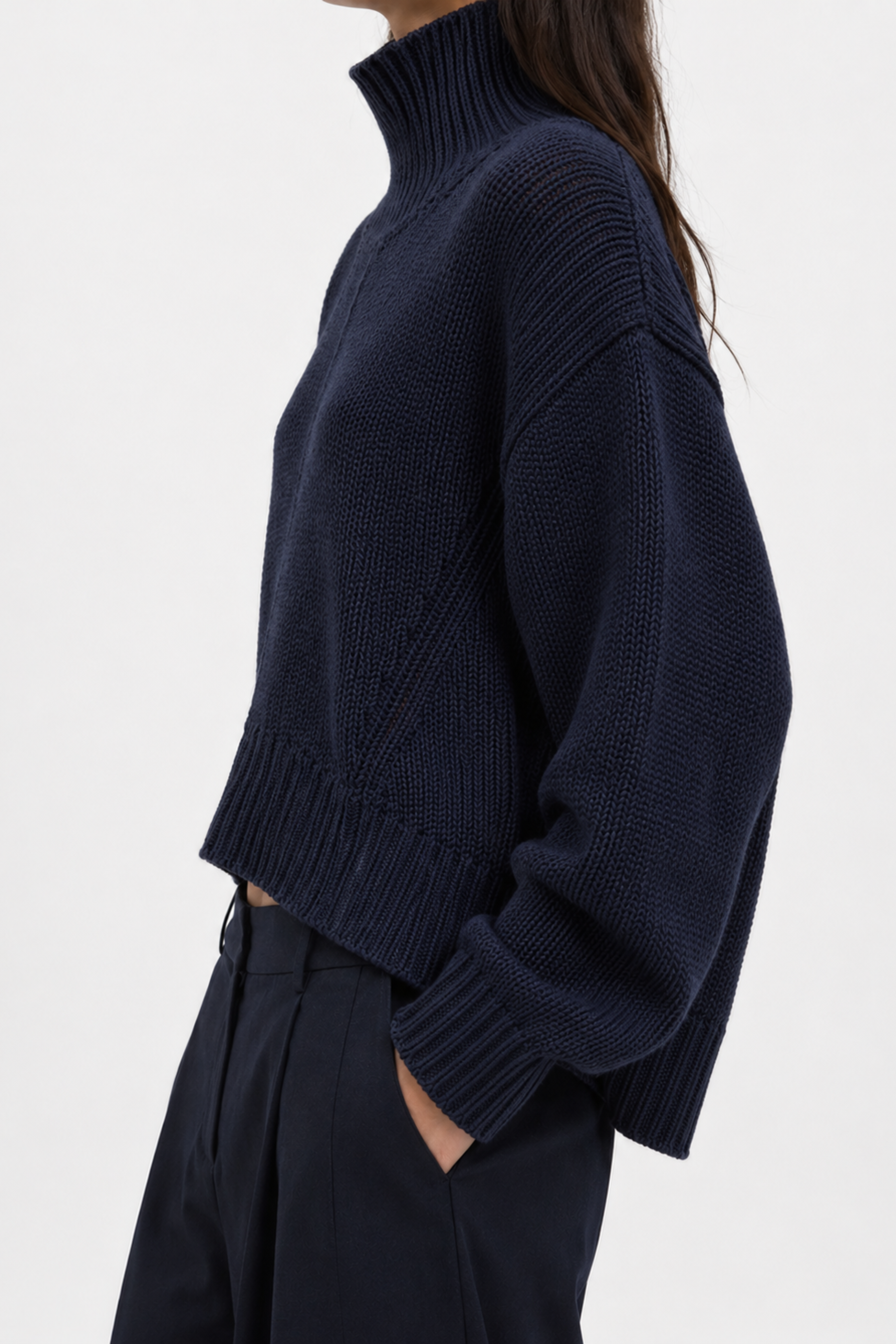 Cable wool turtleneck