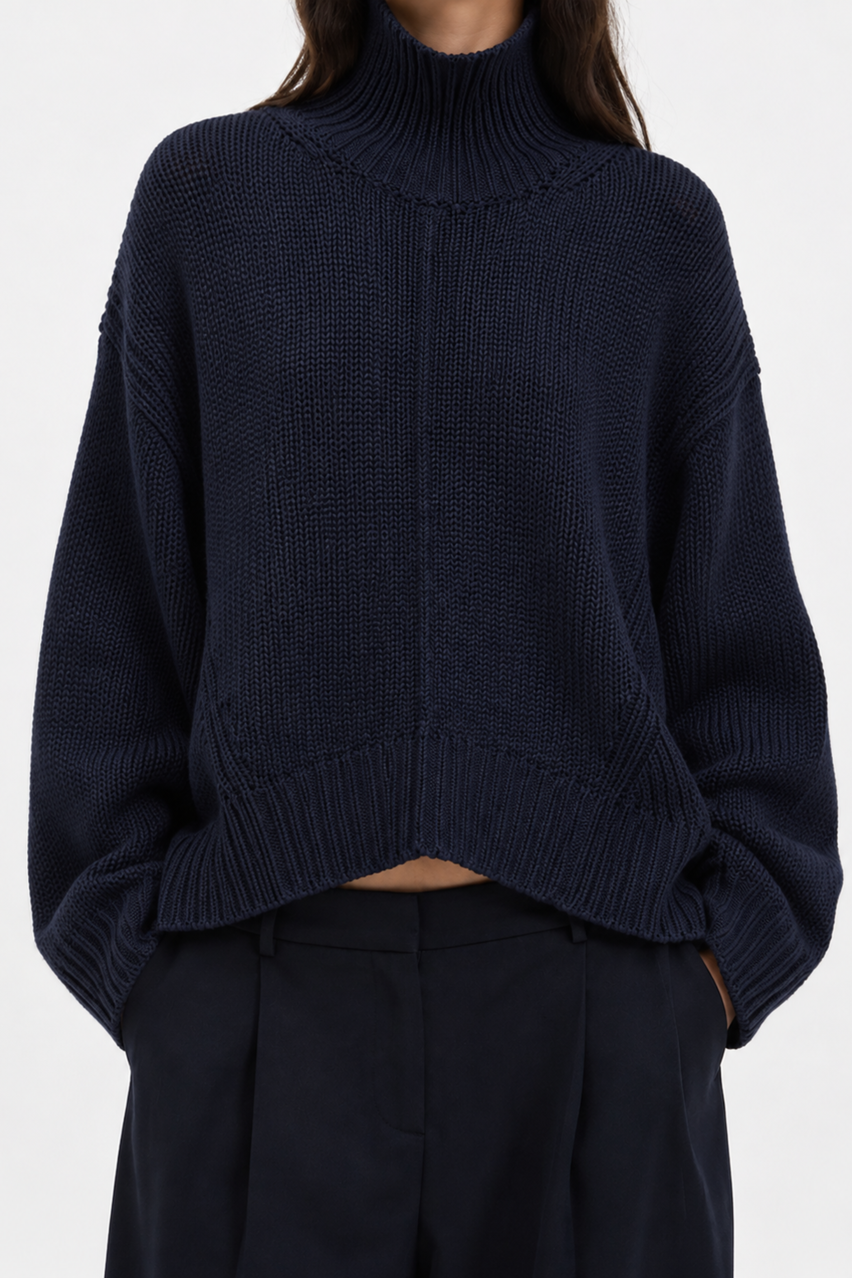 Cable wool turtleneck