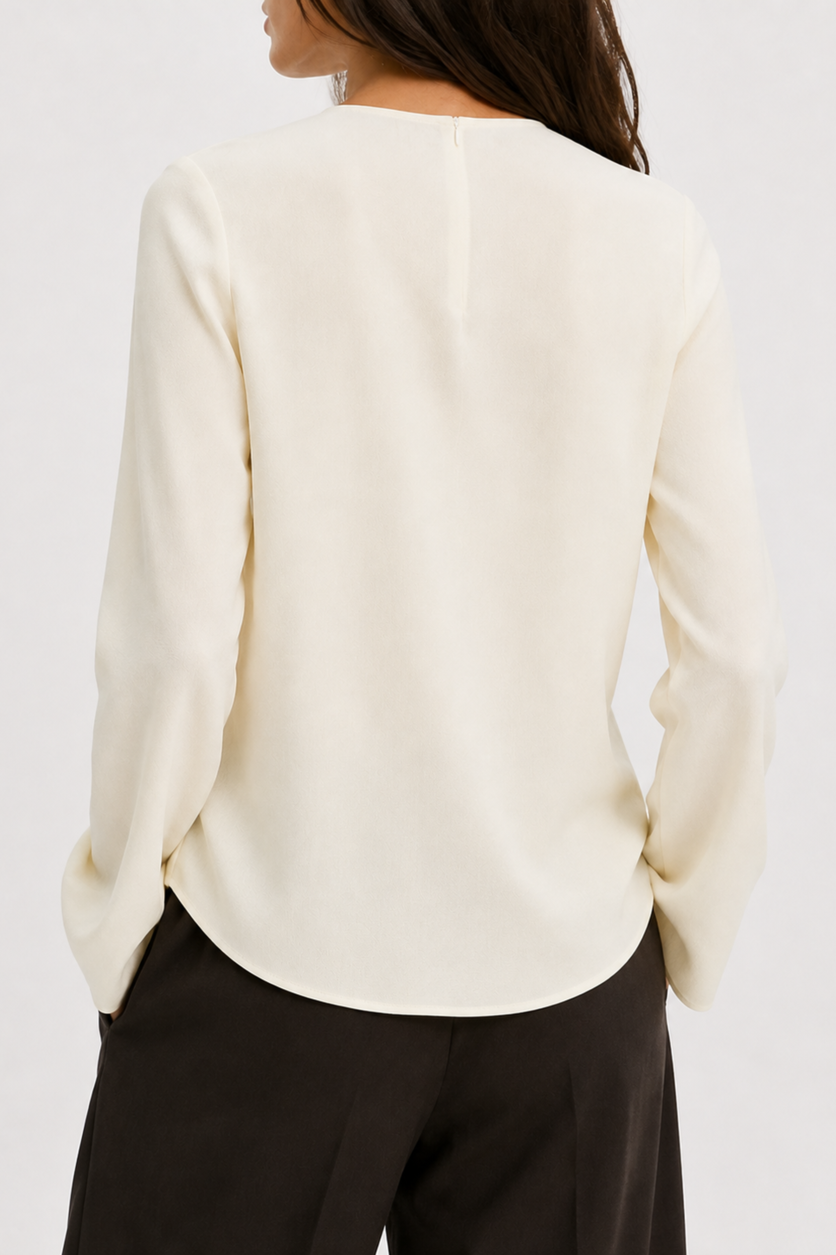 Matte Envers Satin Long Sleeve Top