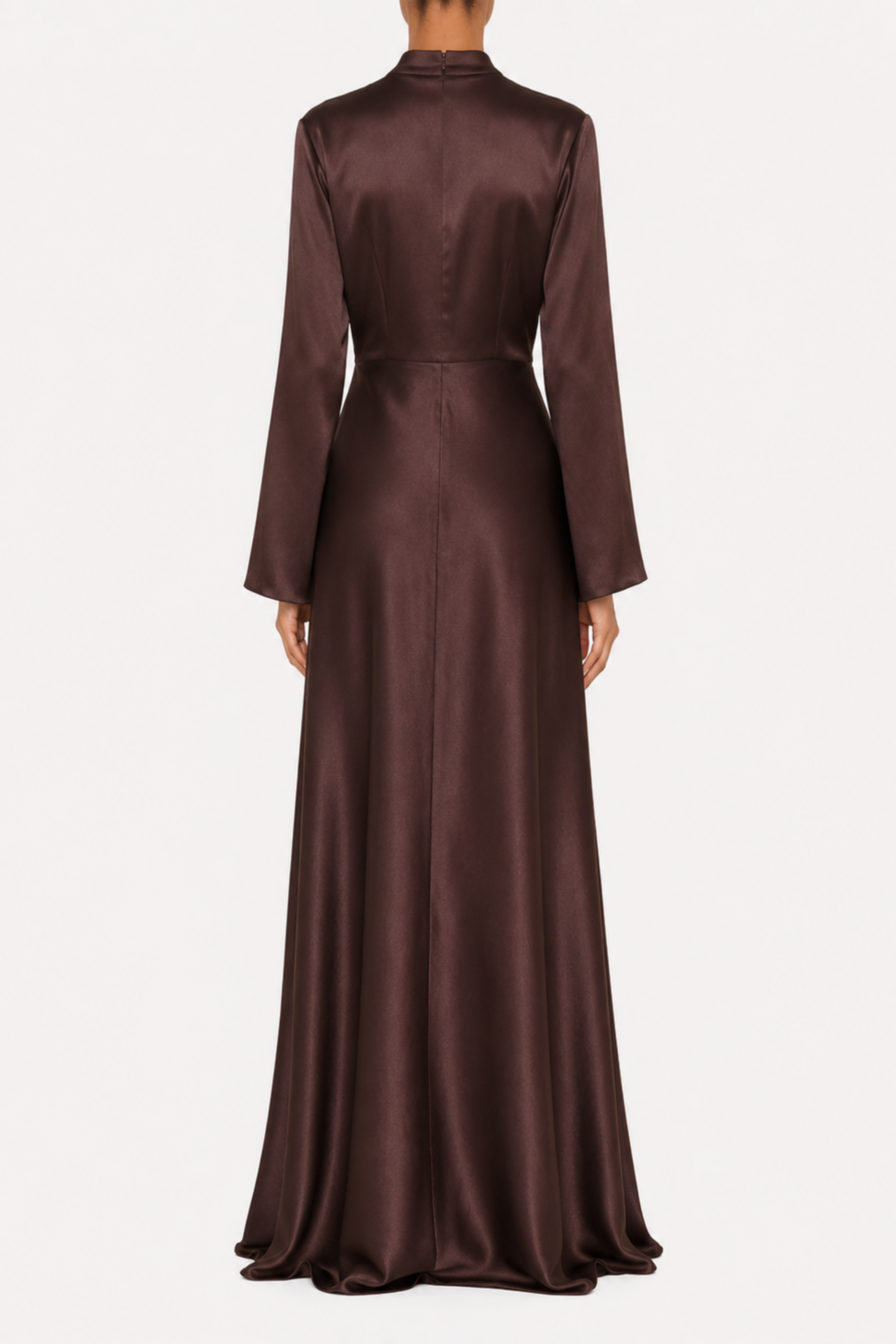Silk Satin Deep V-Neck Dress