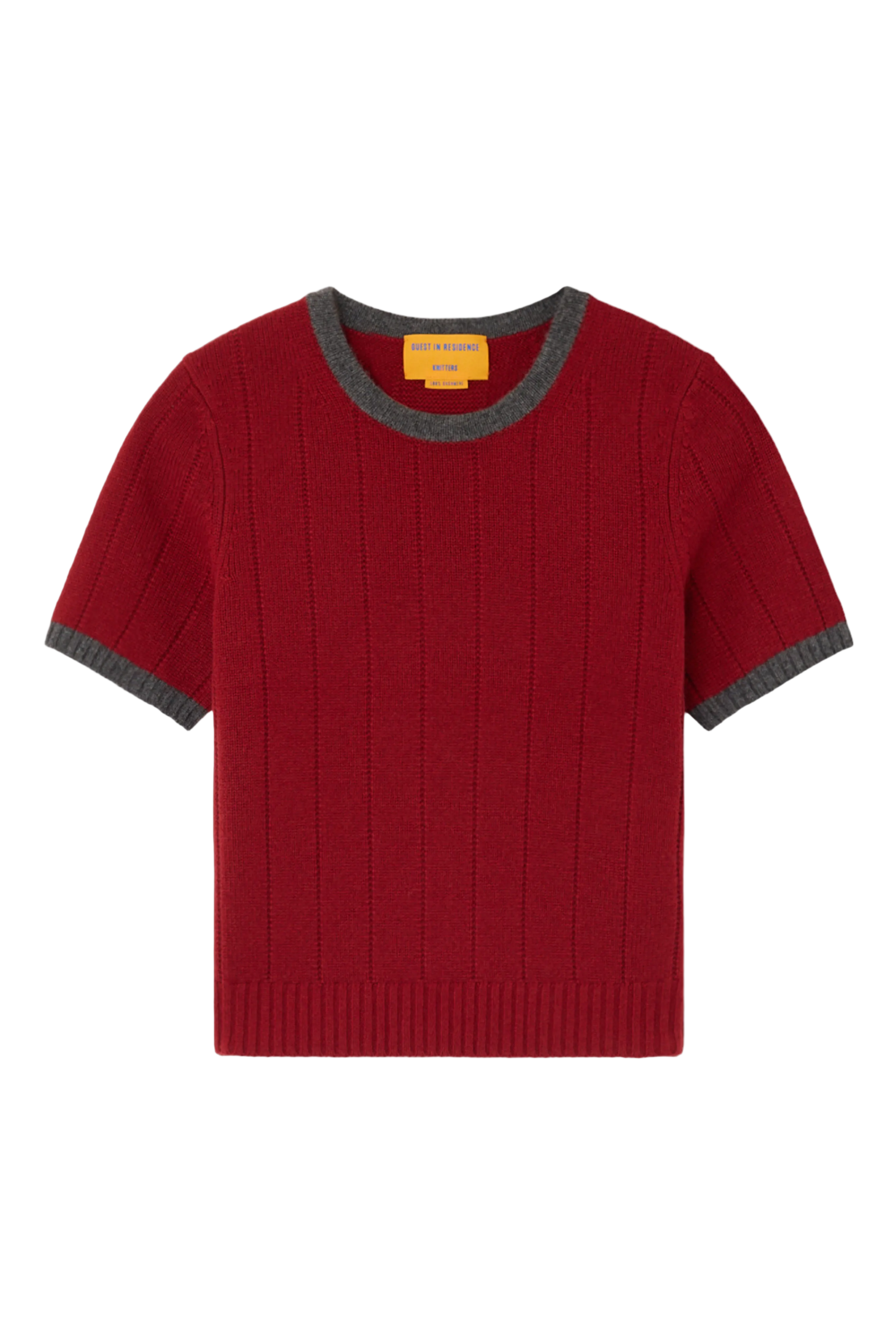 Rib Ringer Tee - Carmine