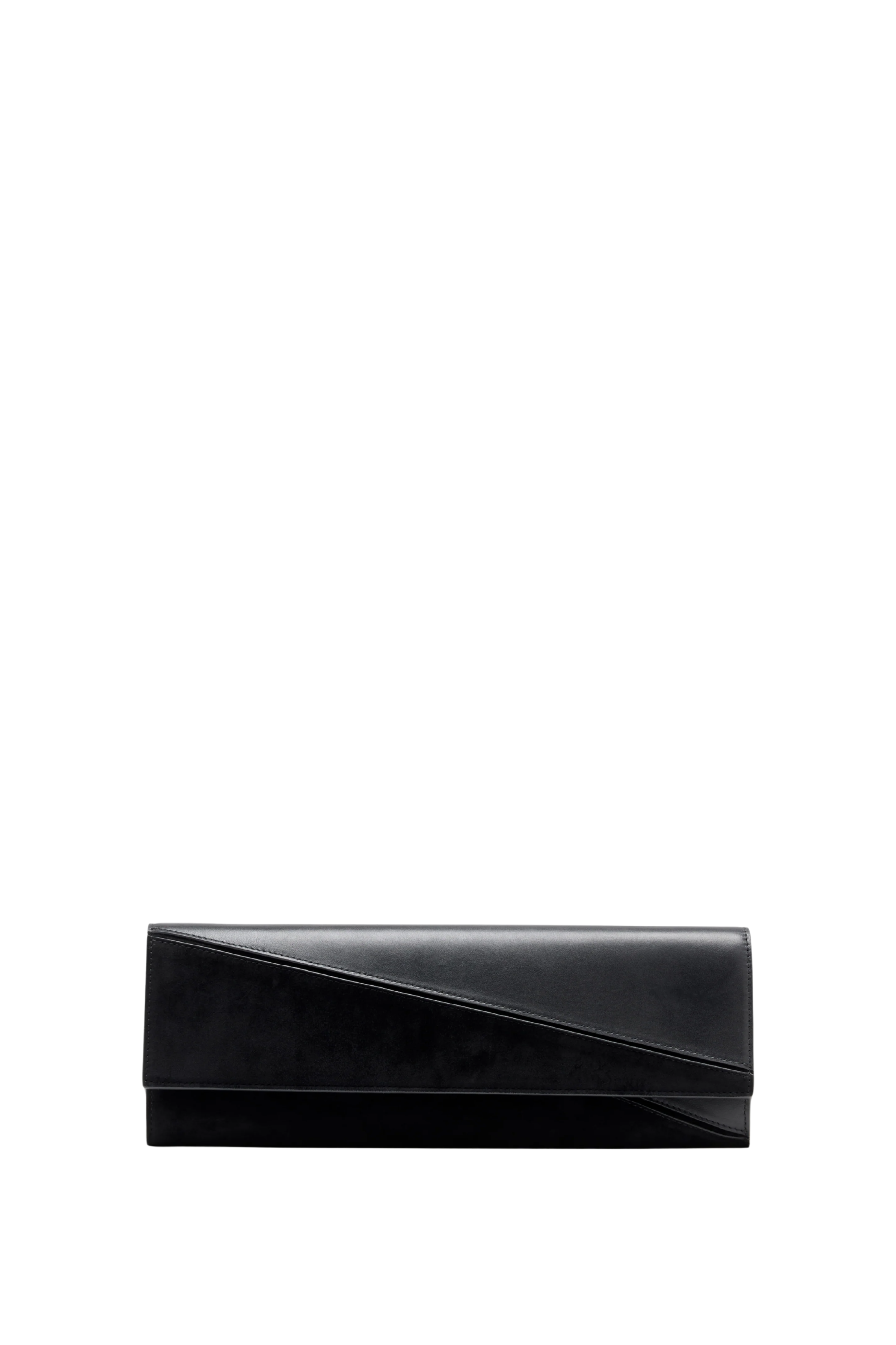 Hex Clutch in European Calf and Lux Suede