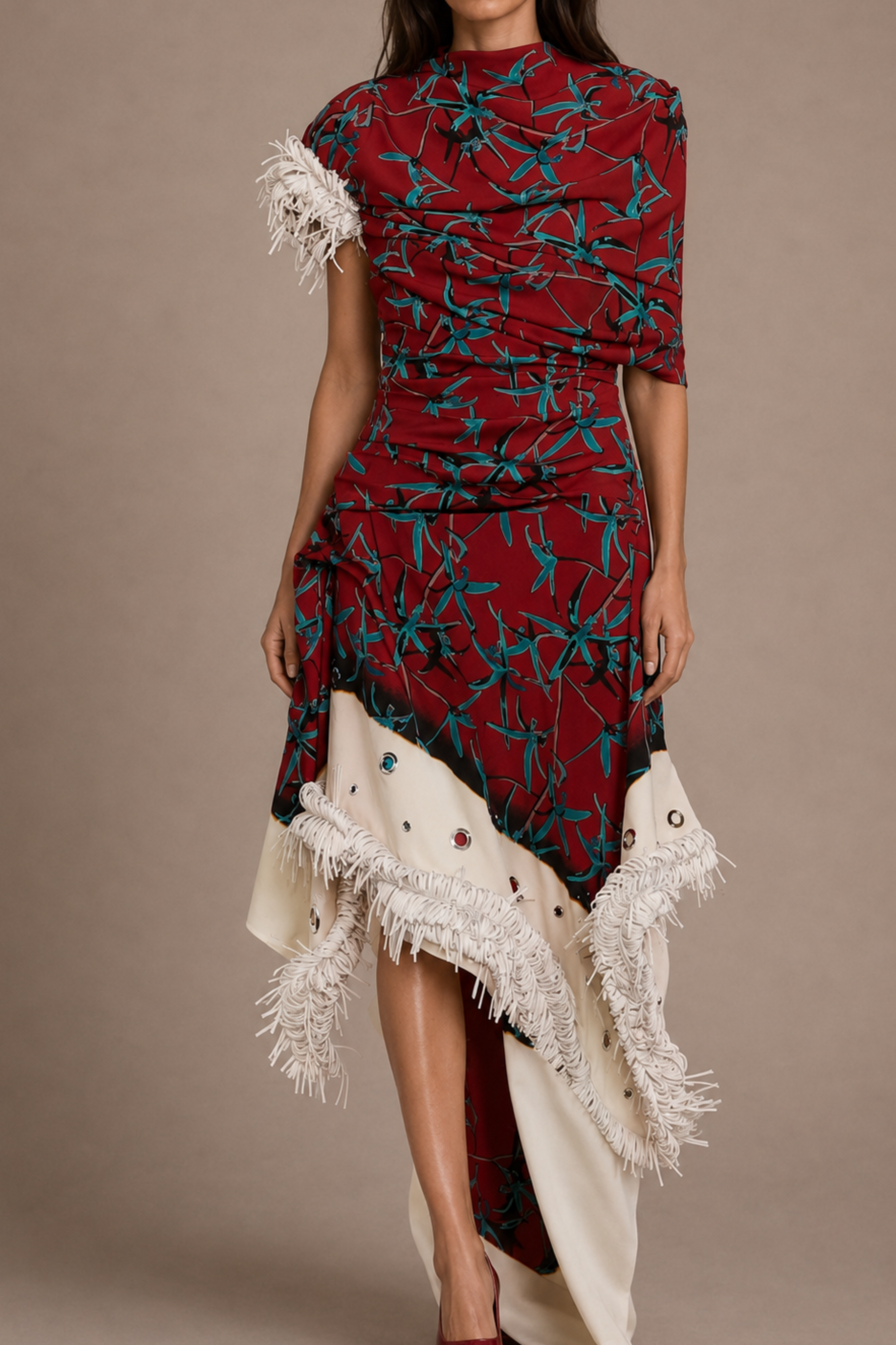 Bodine Dress in Printed Stretch Cady