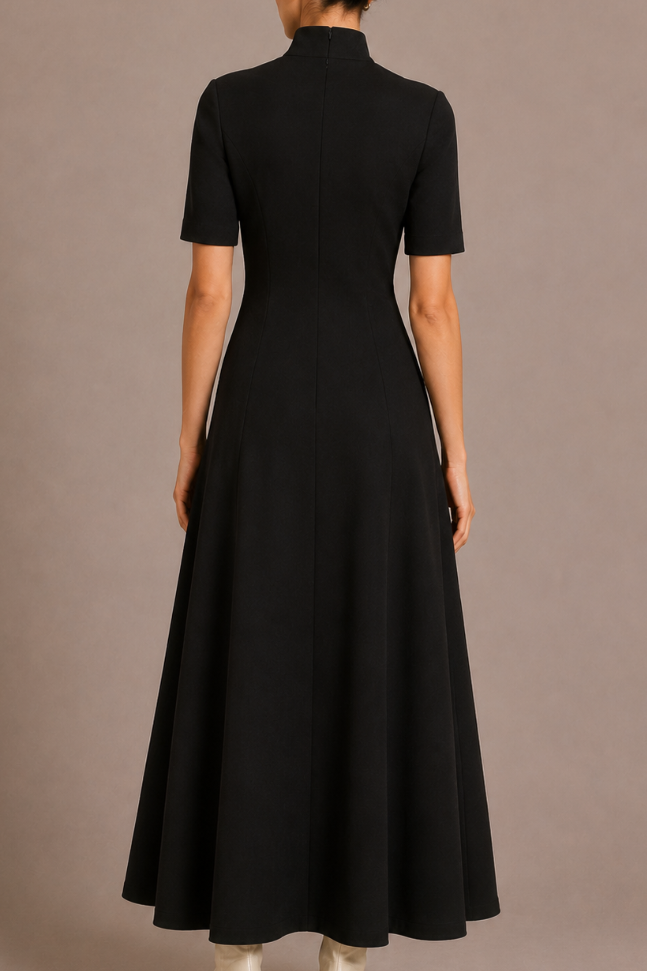 Mathilde Dress in Compact Stretch Viscose