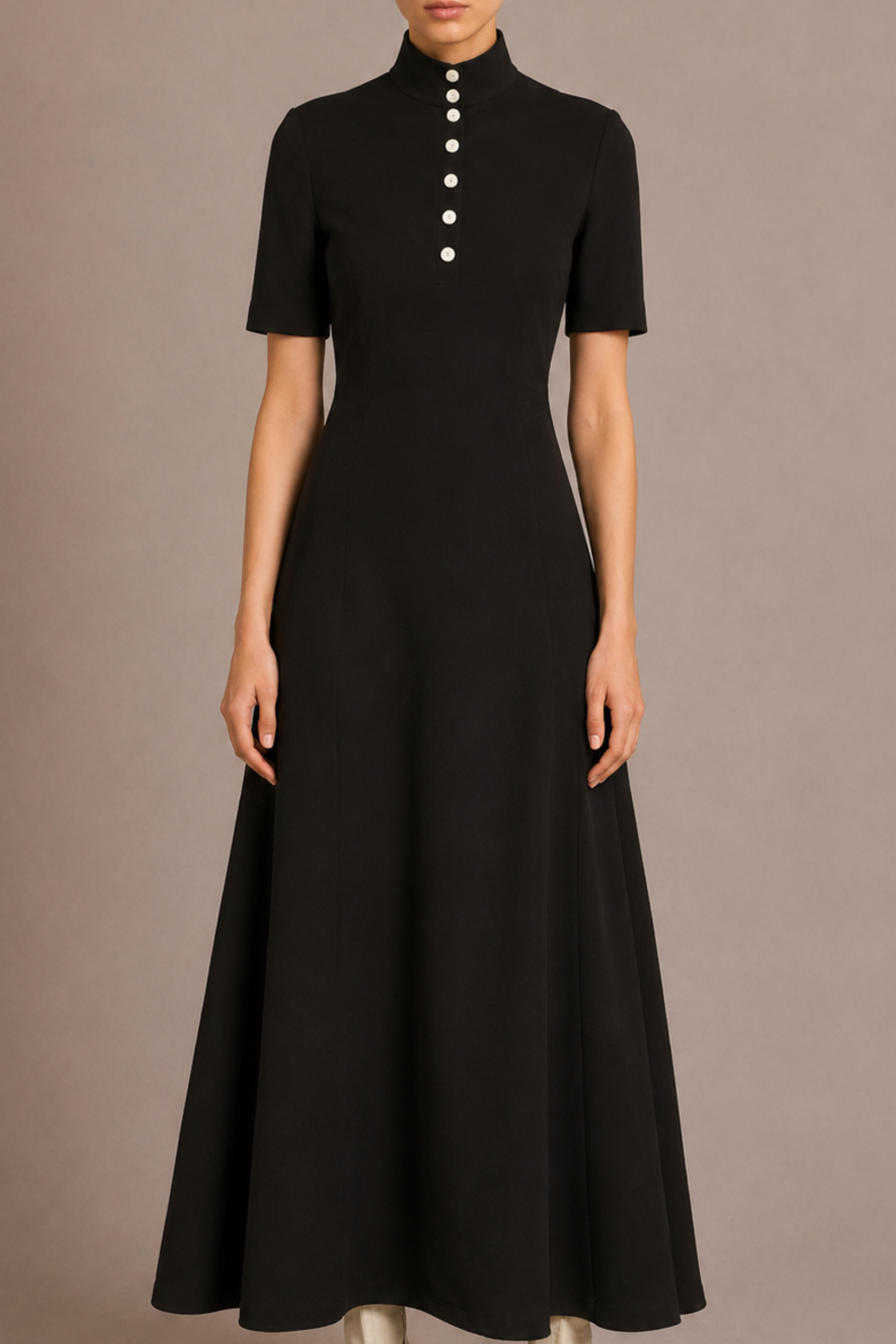 Mathilde Dress in Compact Stretch Viscose