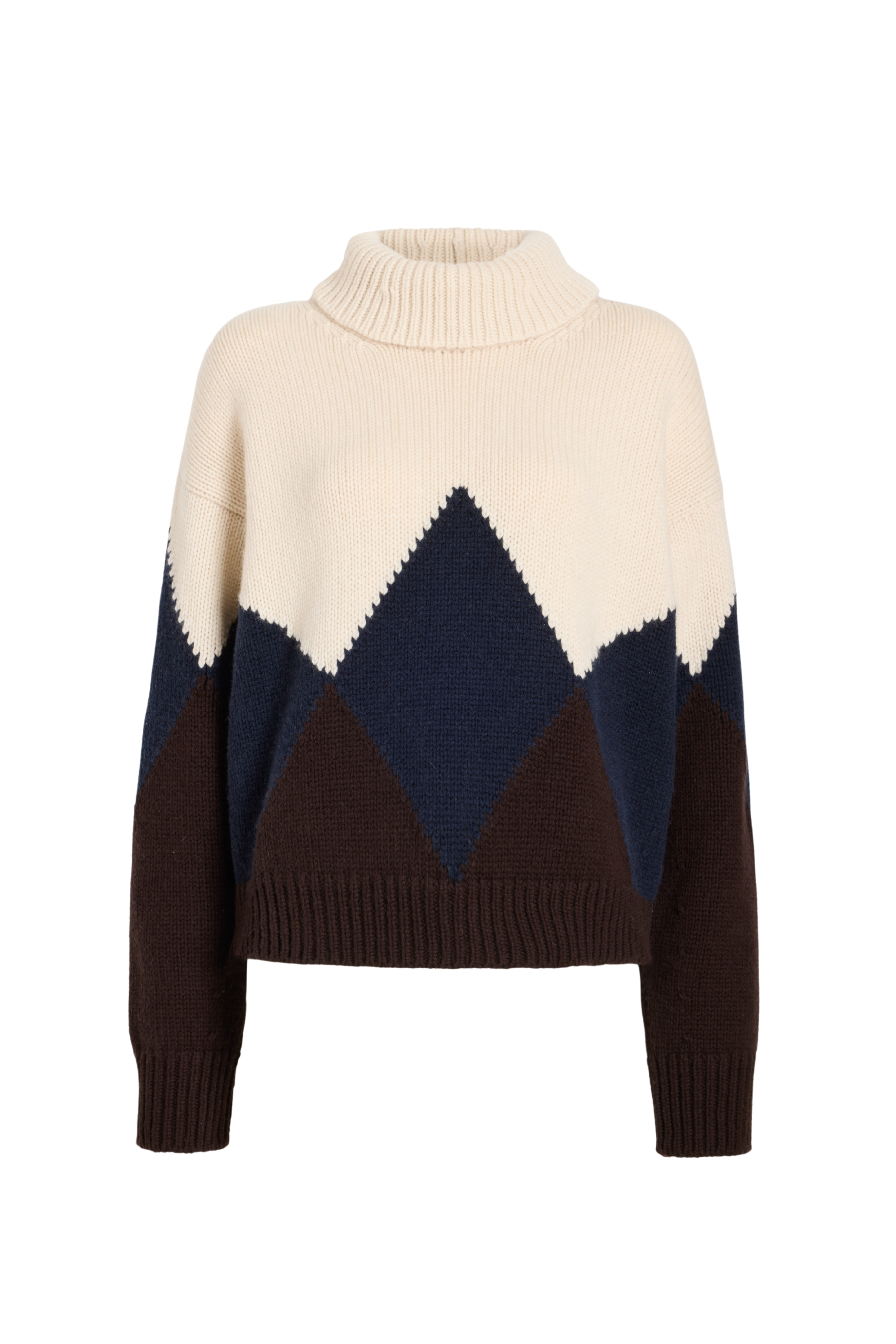 Oren Intarsia Turtleneck in Cashmere Wool