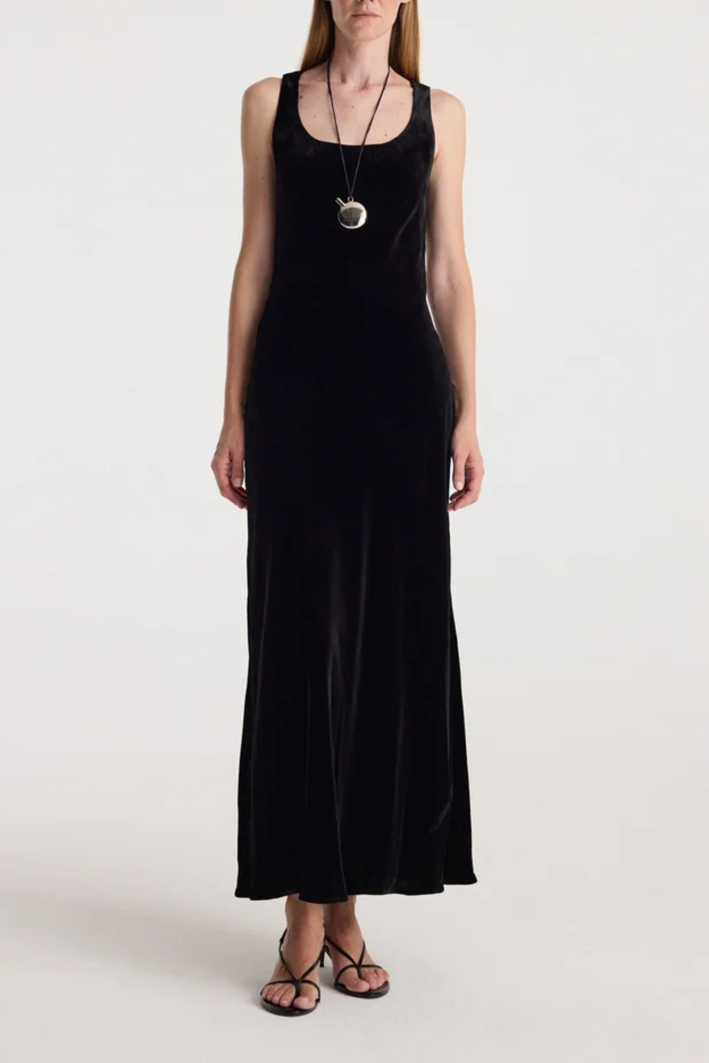 Scoop-Neck Velvet Dress