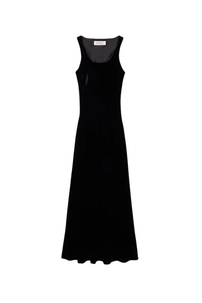 Scoop-Neck Velvet Dress