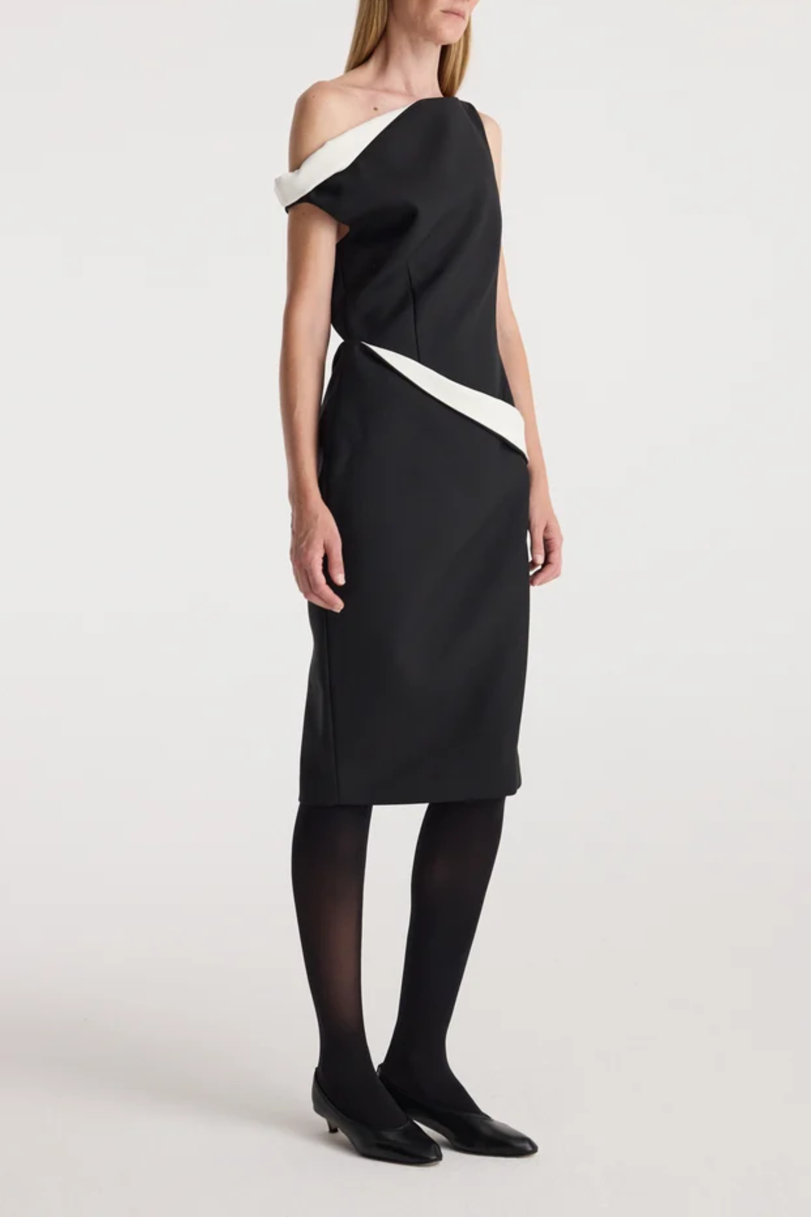 Sculptural Off Shoulder Dress