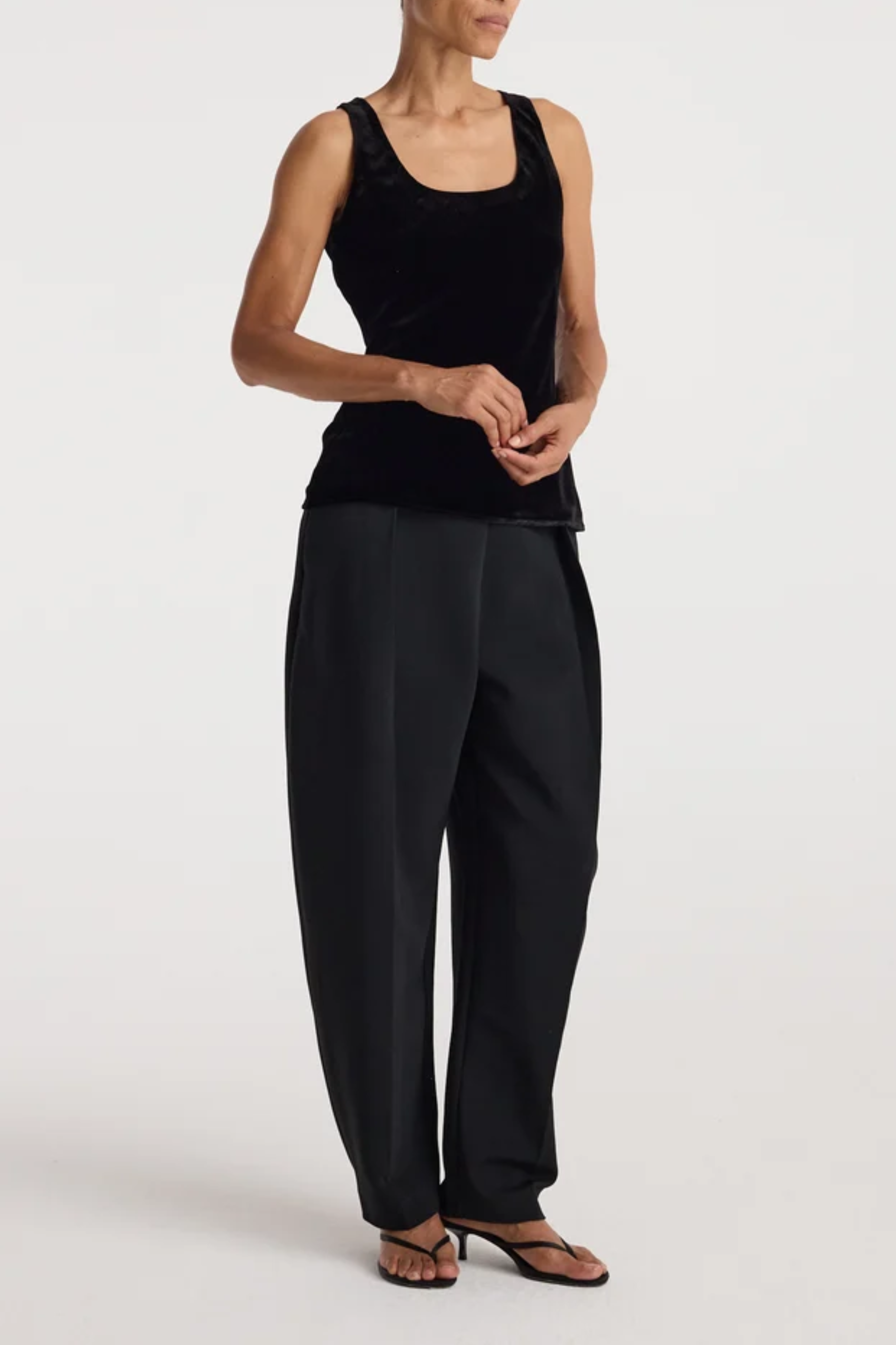 Scoop-Neck Silk Velvet Top
