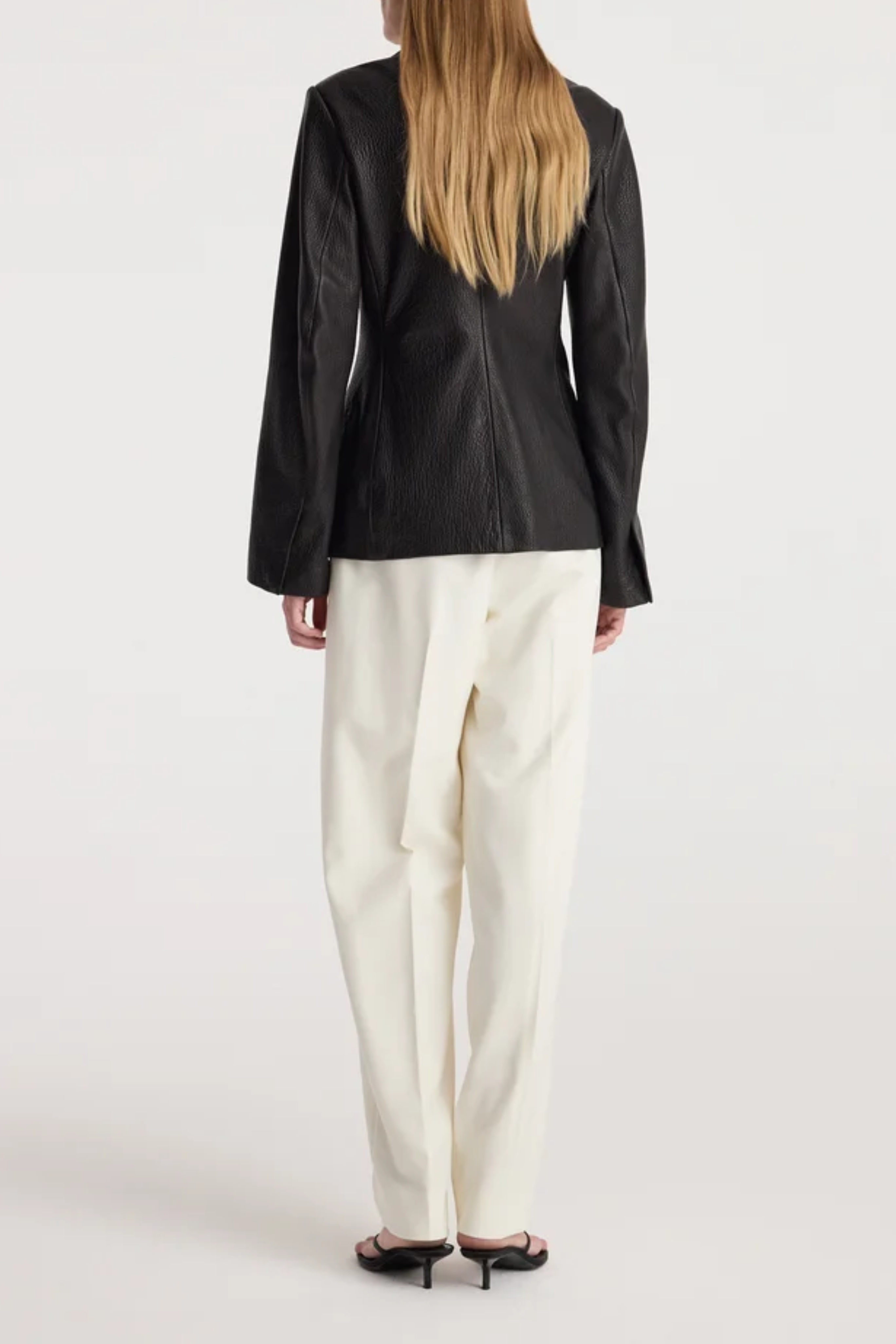 Shaped Grain Leather Jacket