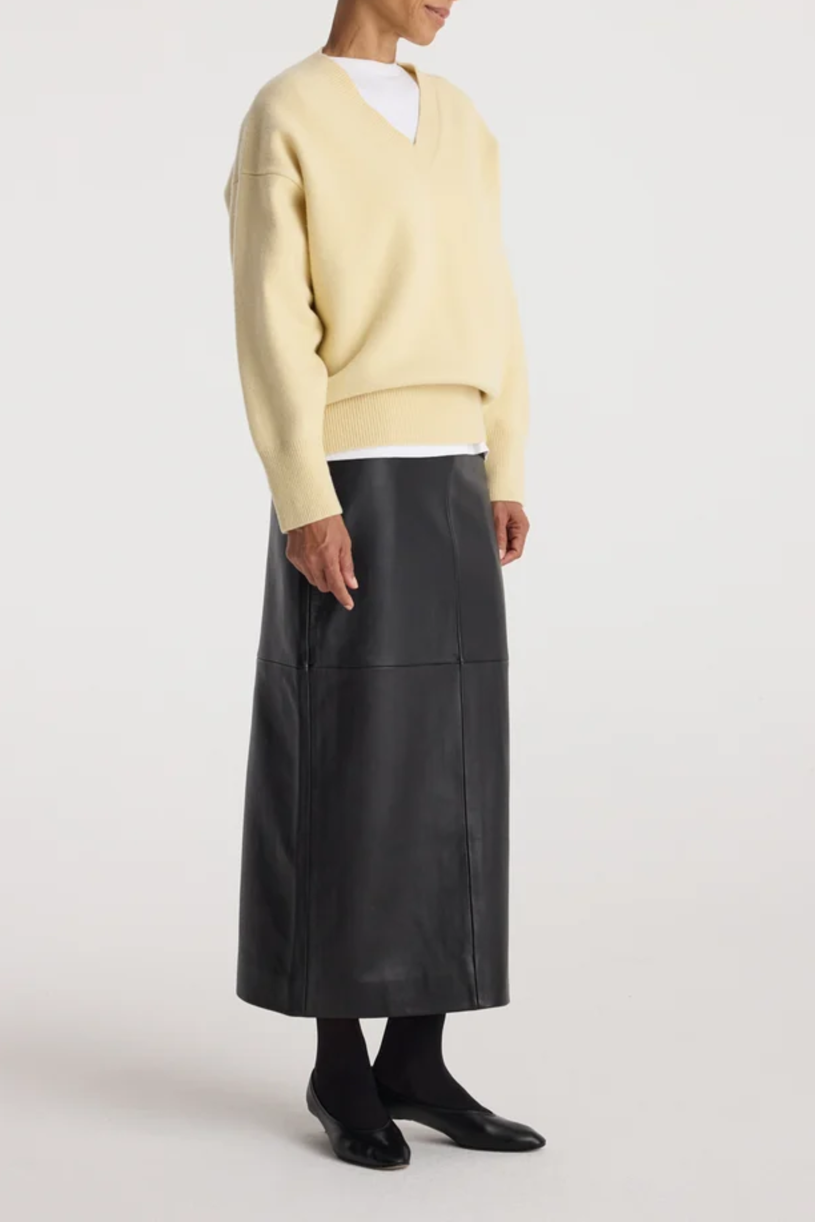 Elongated Leather Skirt