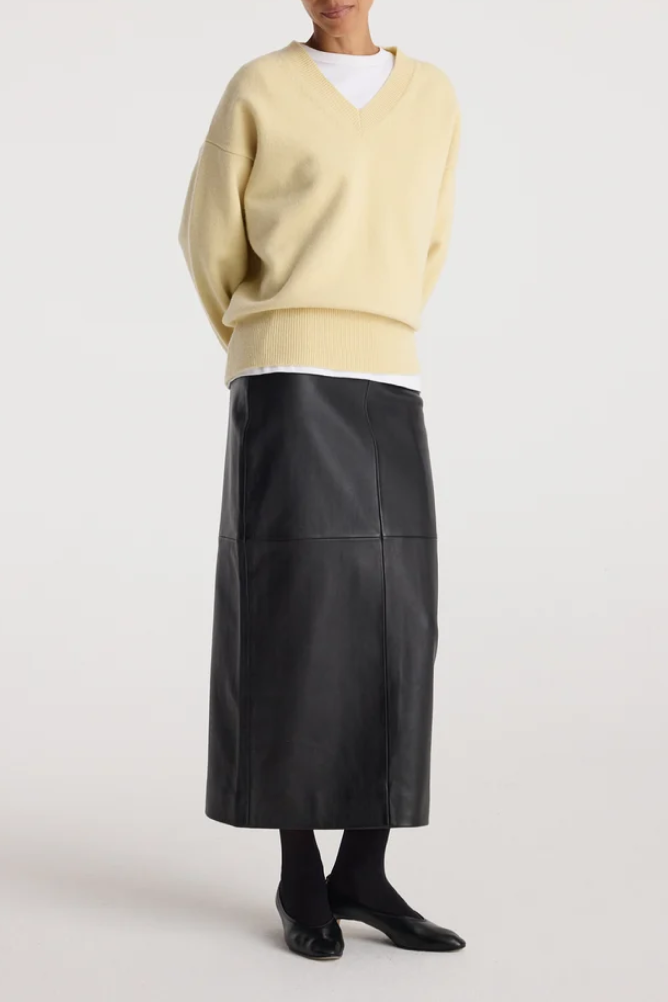 Elongated Leather Skirt