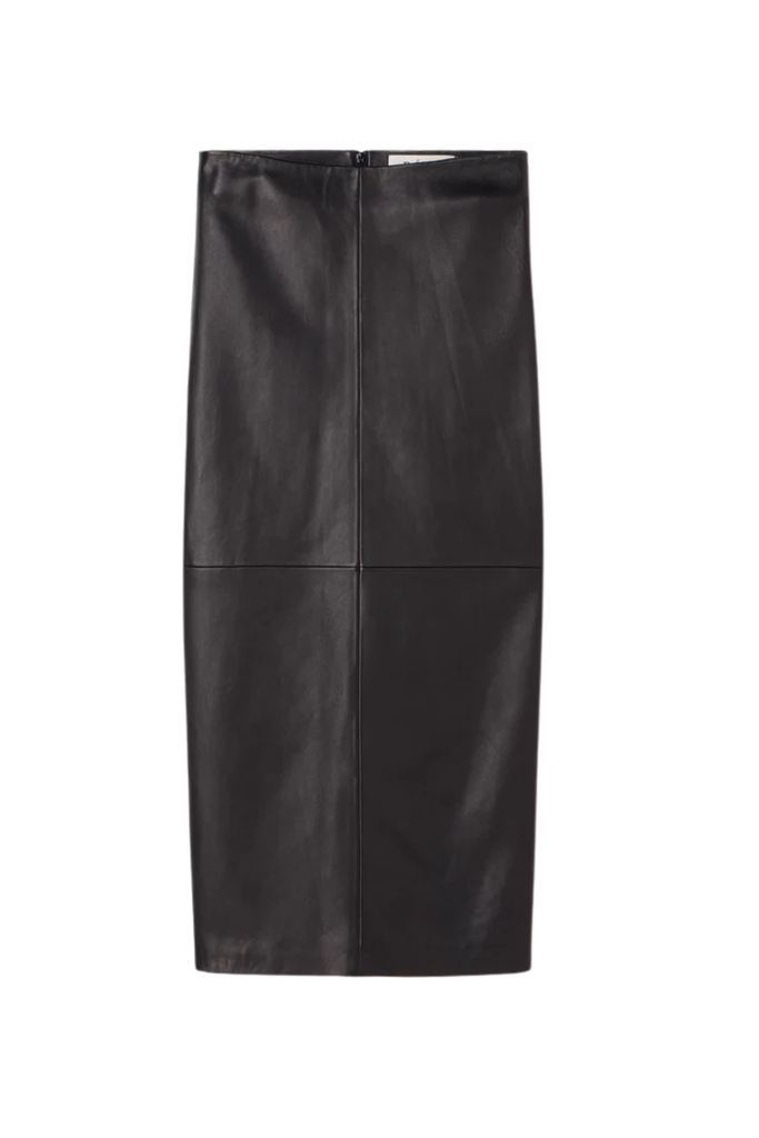 Elongated Leather Skirt