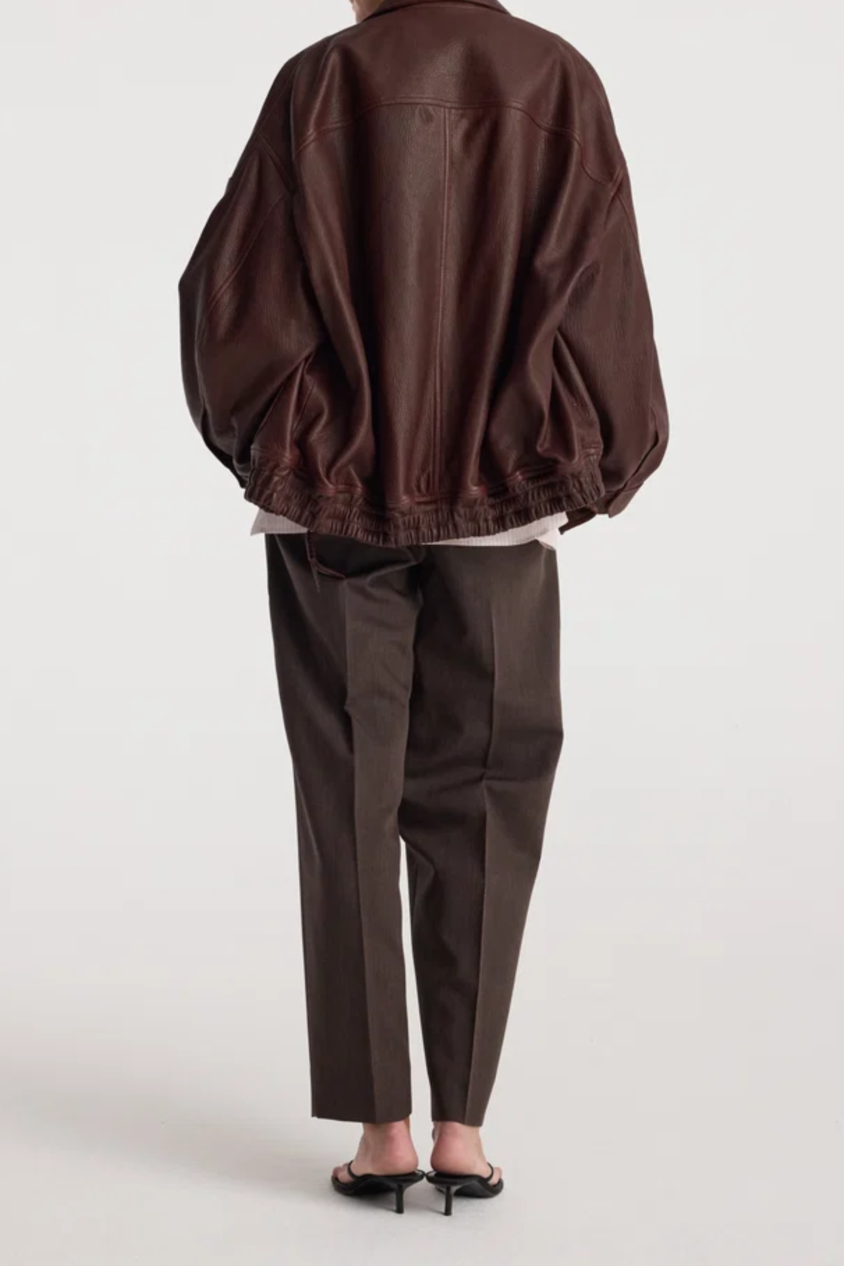 Grain Leather Aviator Jacket