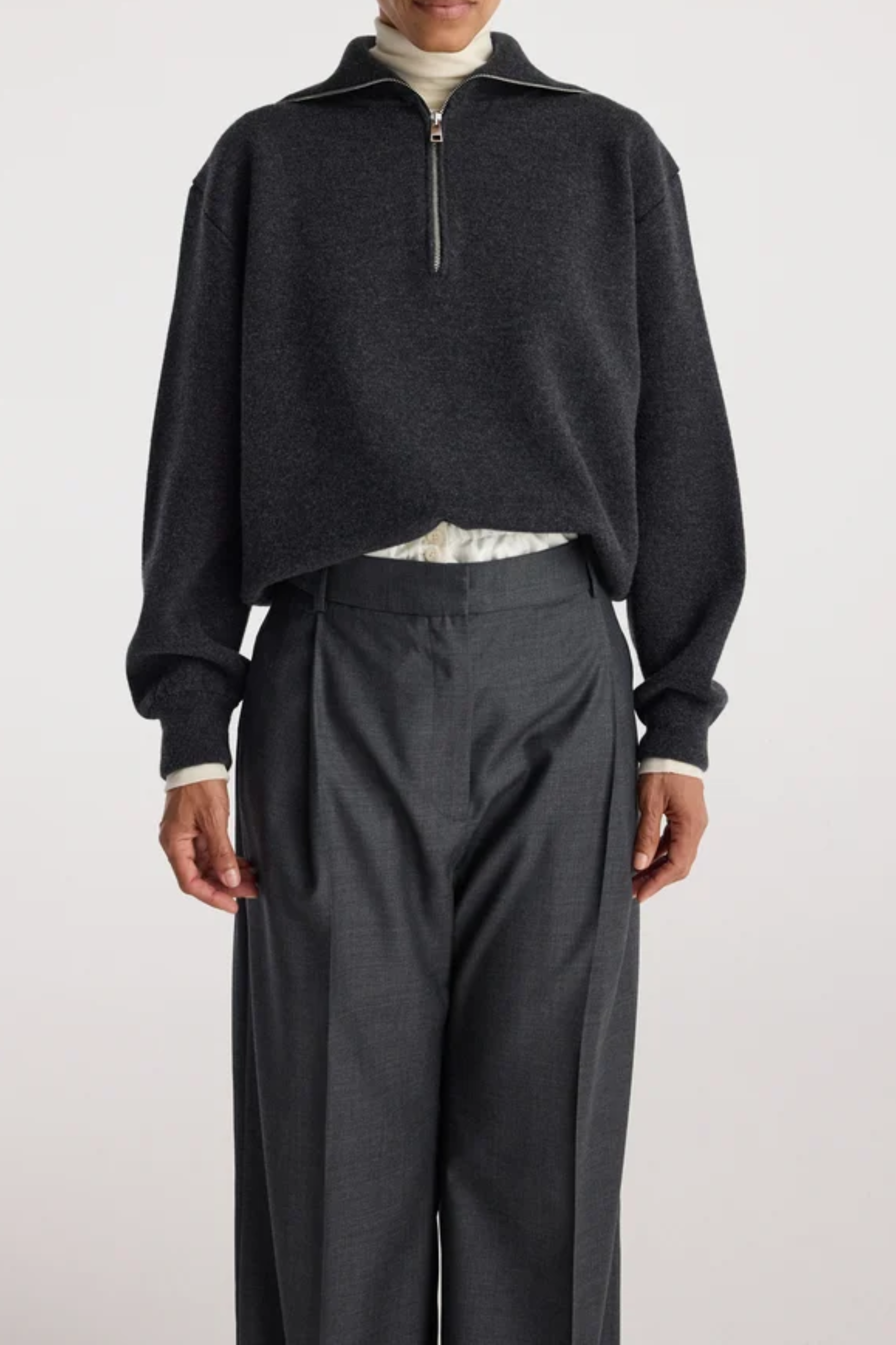 Two Way Zipped Turtleneck
