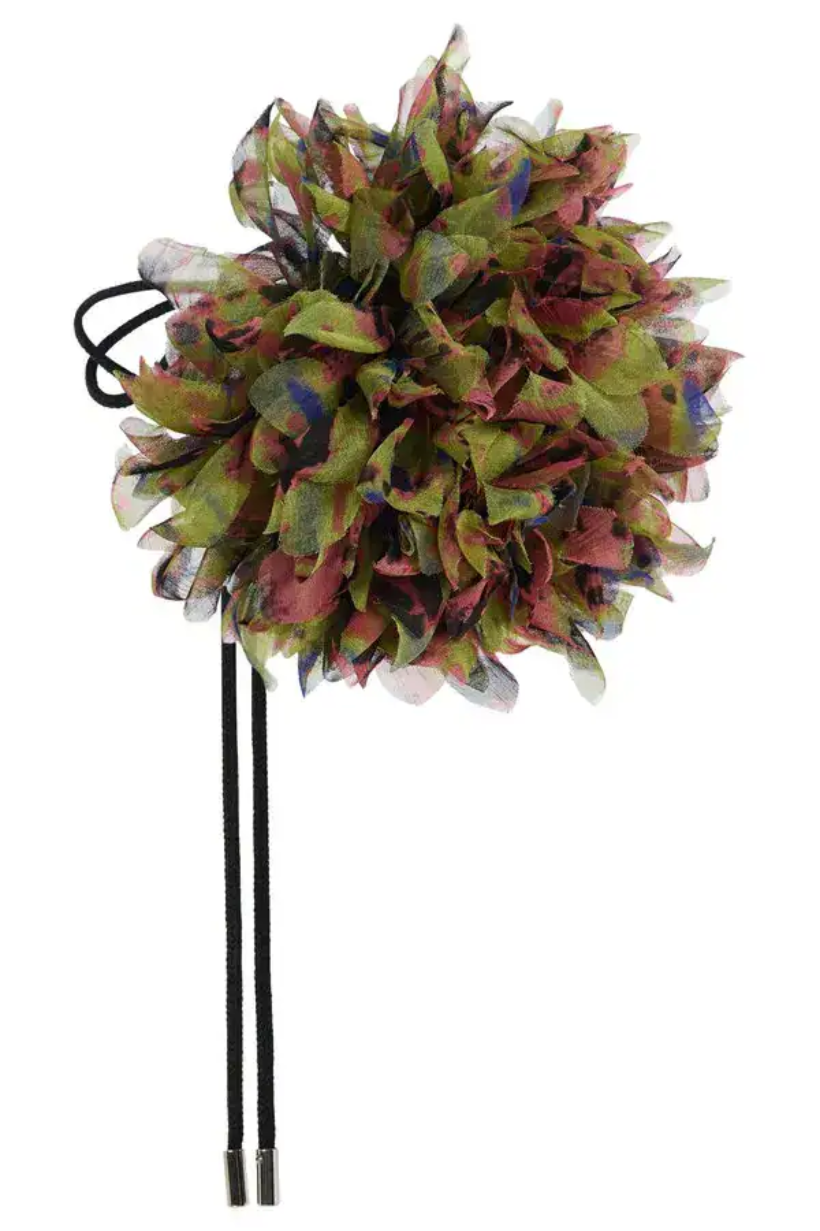 Ocelot dot Big Flower Brooch With Cord